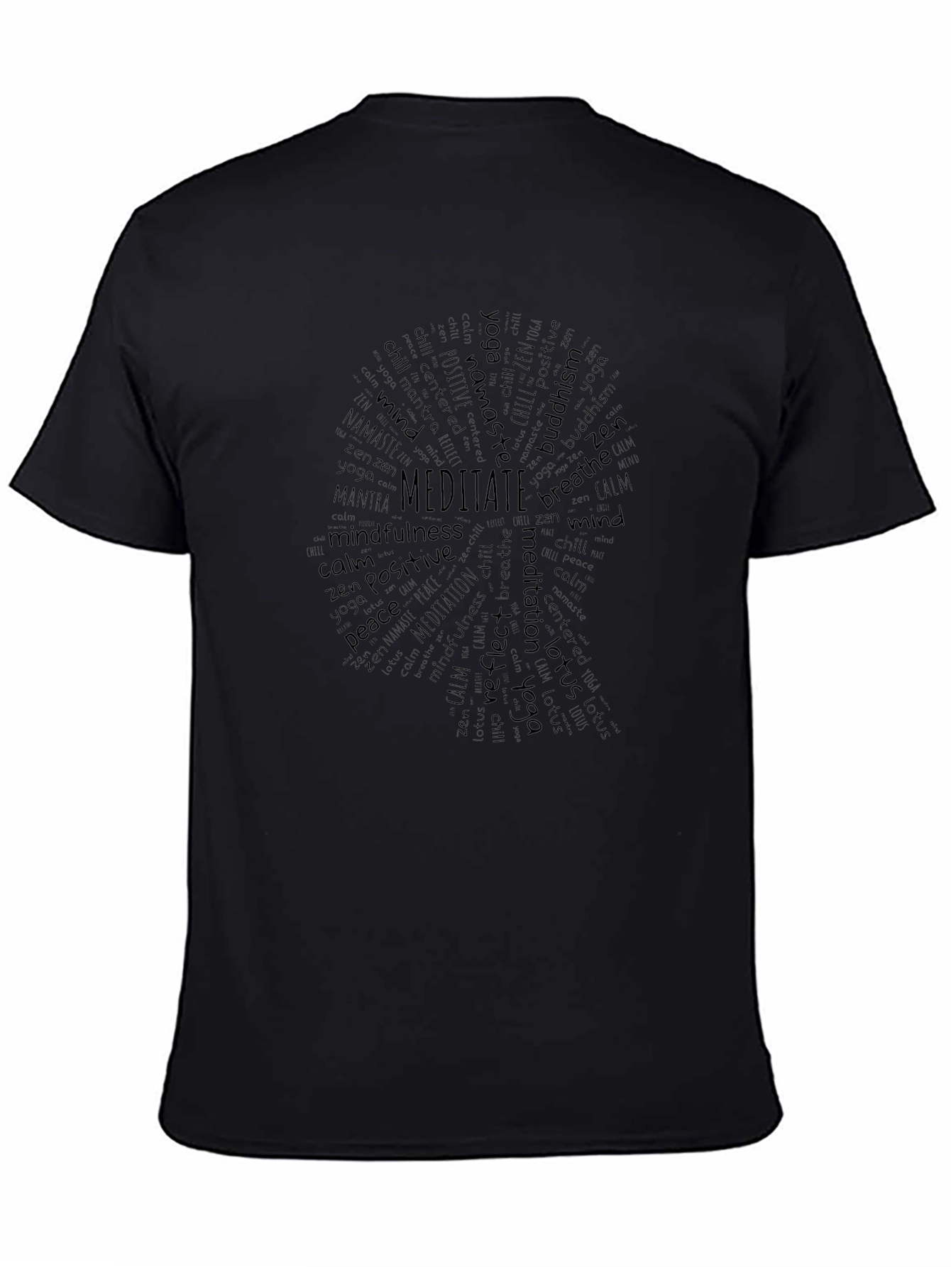 Meditate Word Art T-Shirt - Yoga Zen Tee