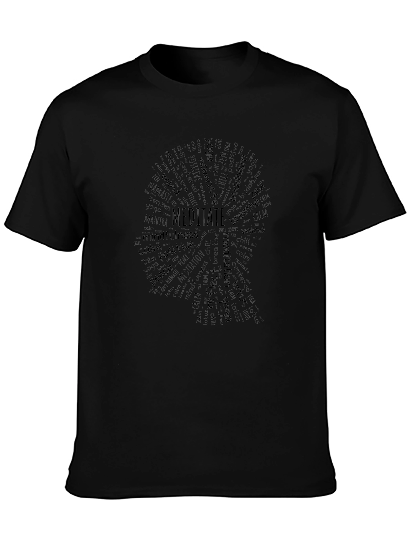 Meditate Word Art T-Shirt - Yoga Zen Tee