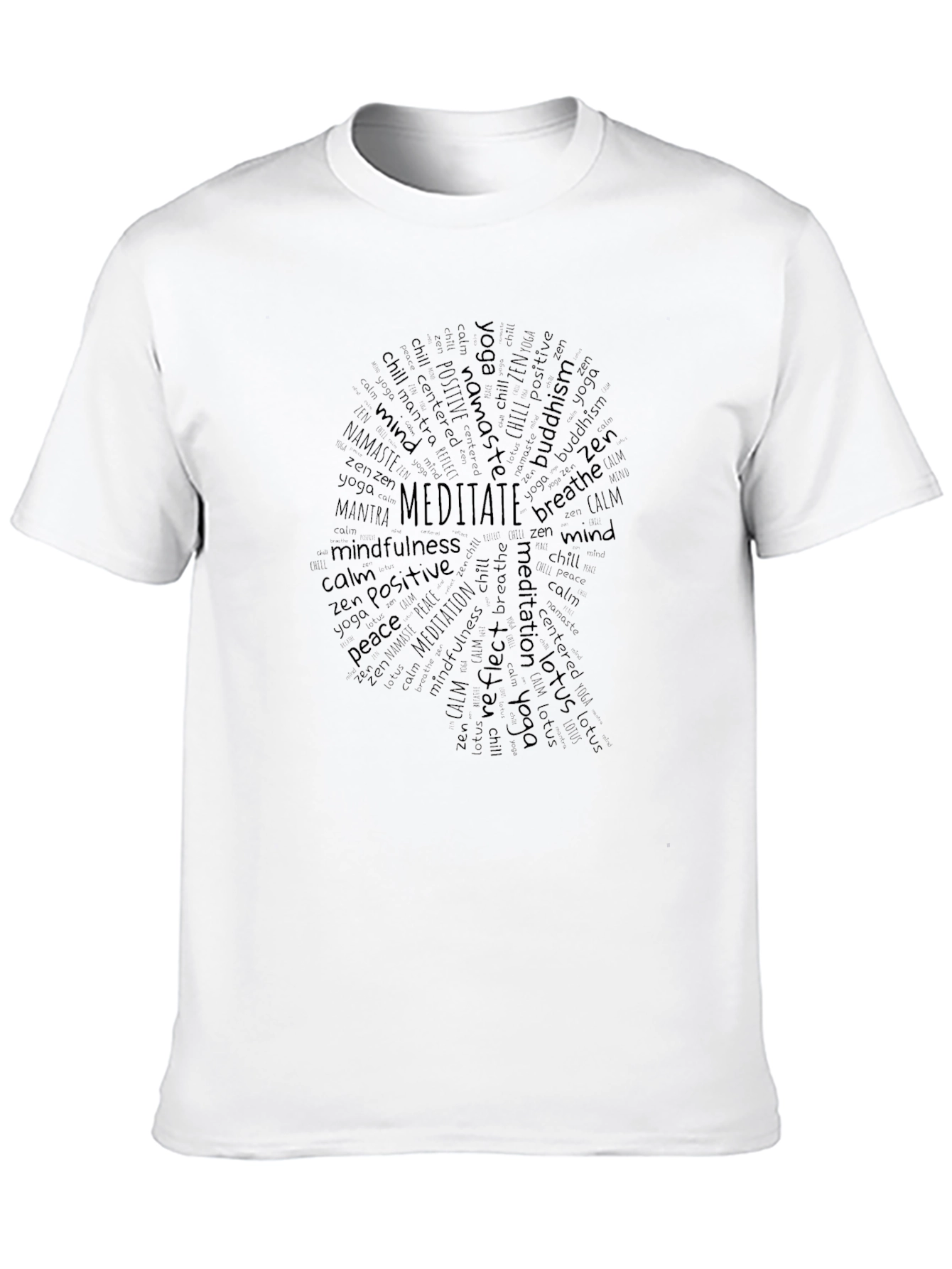 Meditate Word Art T-Shirt - Yoga Zen Tee