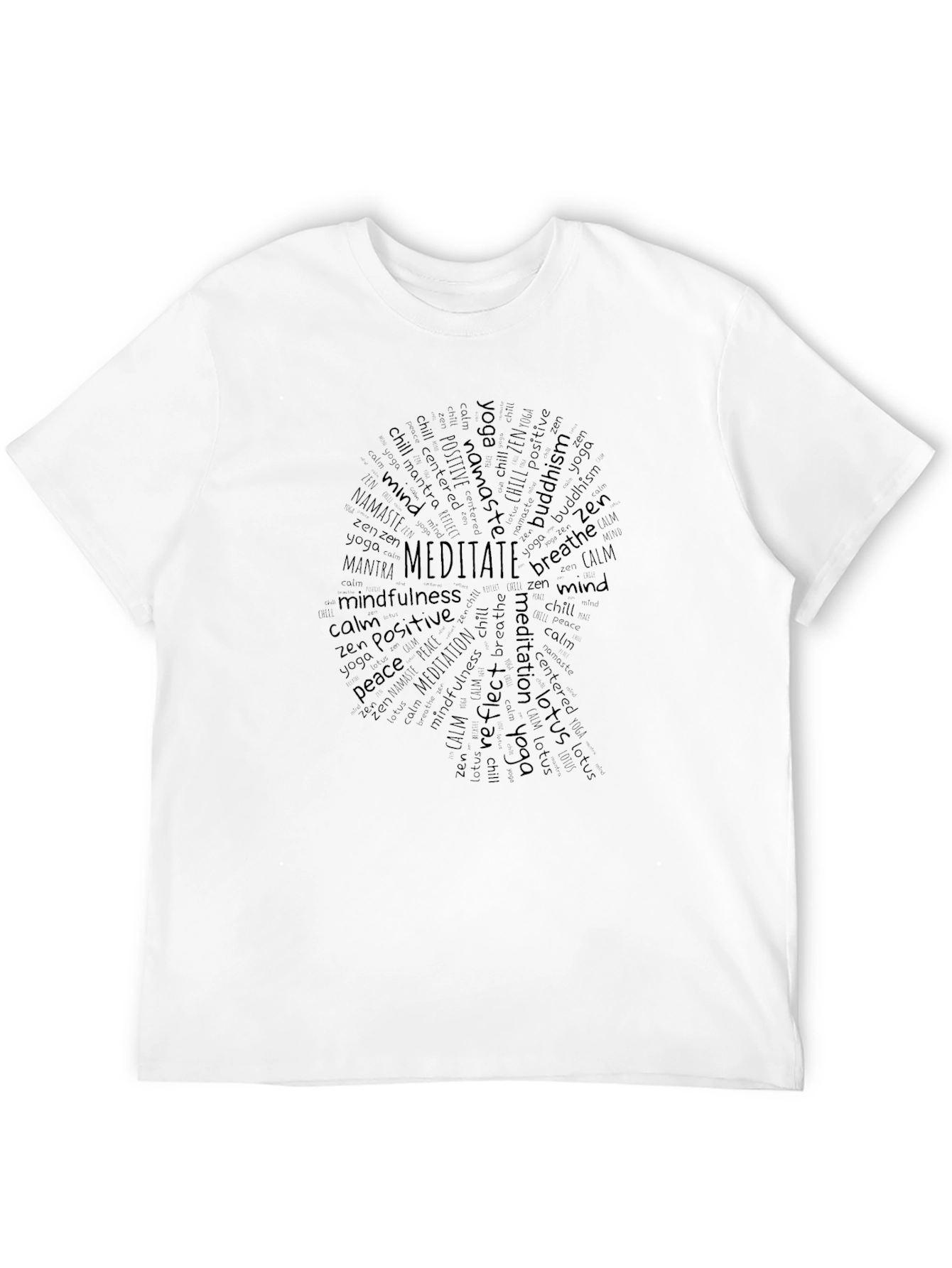 Meditate Word Art T-Shirt - Yoga Zen Tee