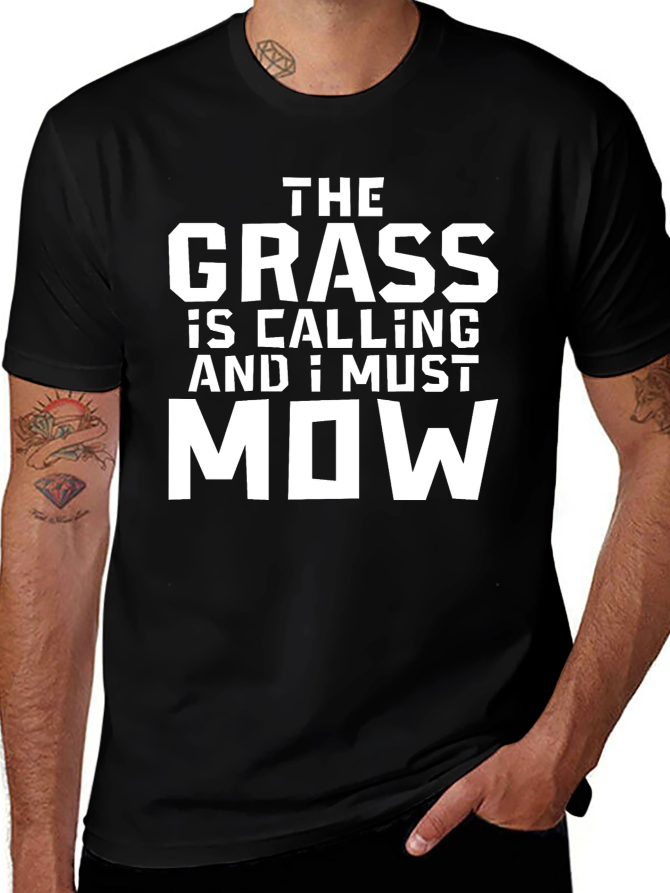 The Grass is Calling T-Shirt: Mowing Lawn Tee
