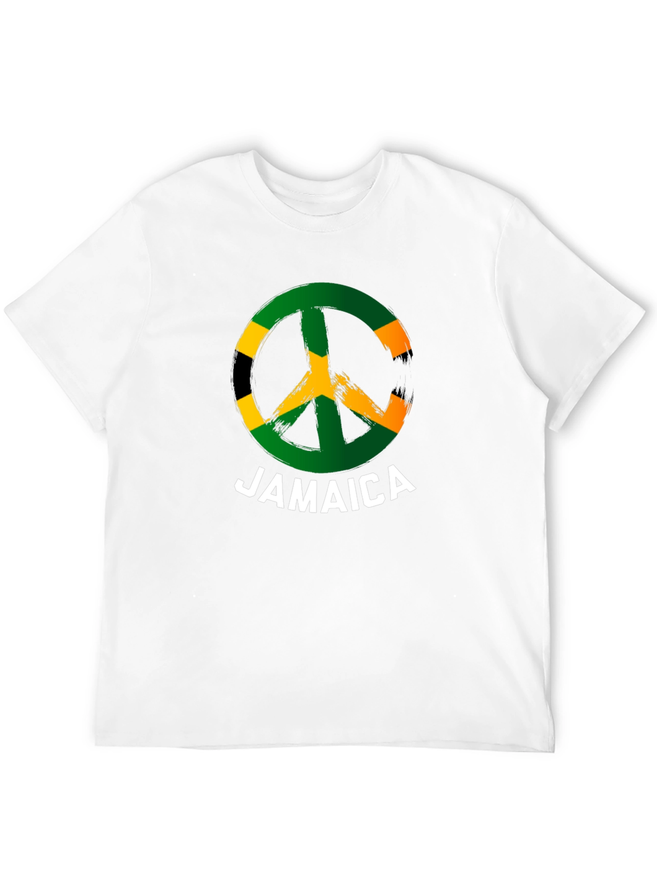 Jamaica Peace Sign T-Shirt Black Cotton