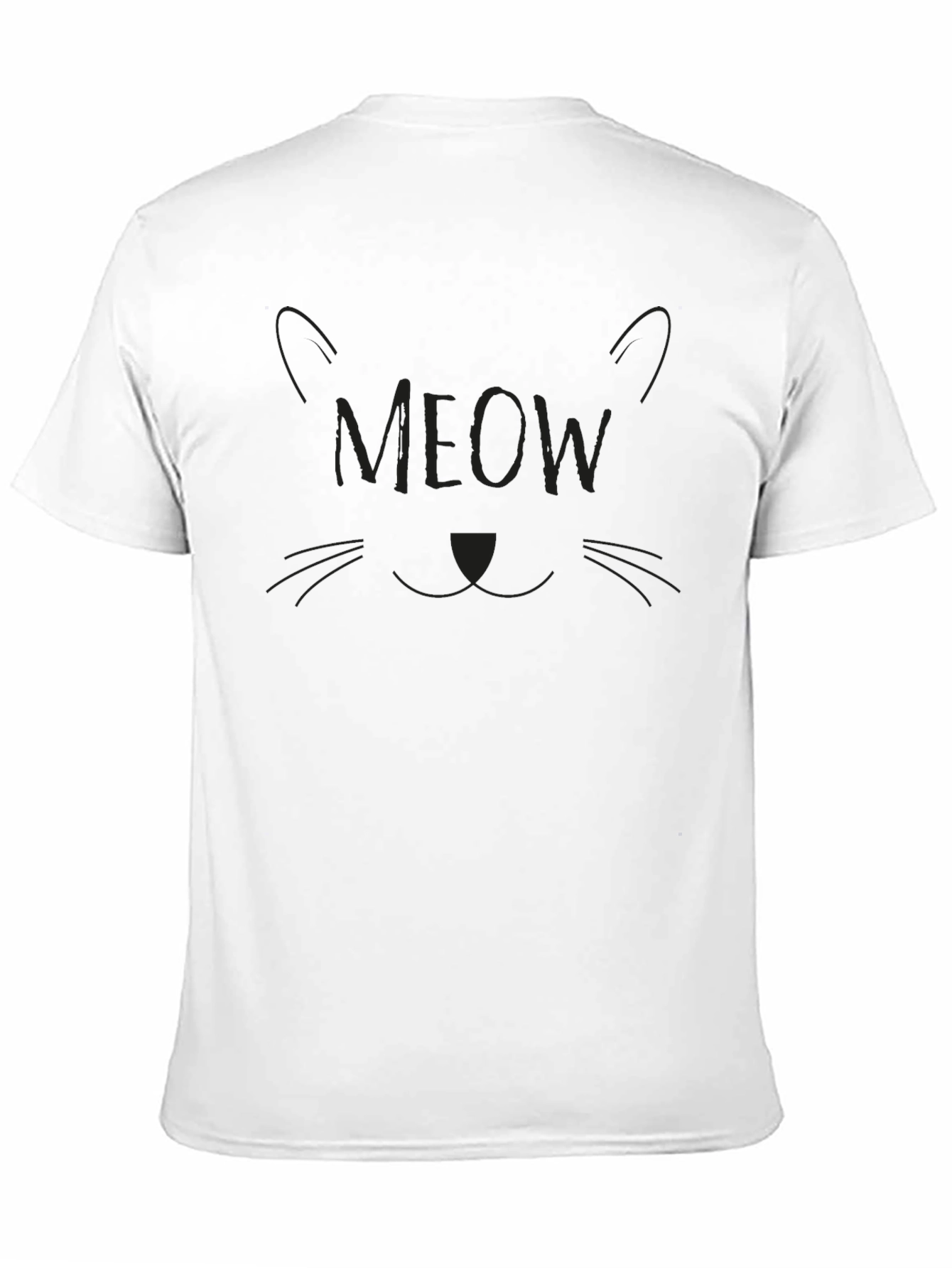 Black Meow Cat T-Shirt for Men