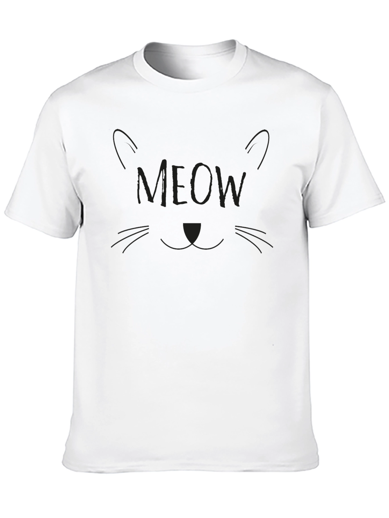 Black Meow Cat T-Shirt for Men