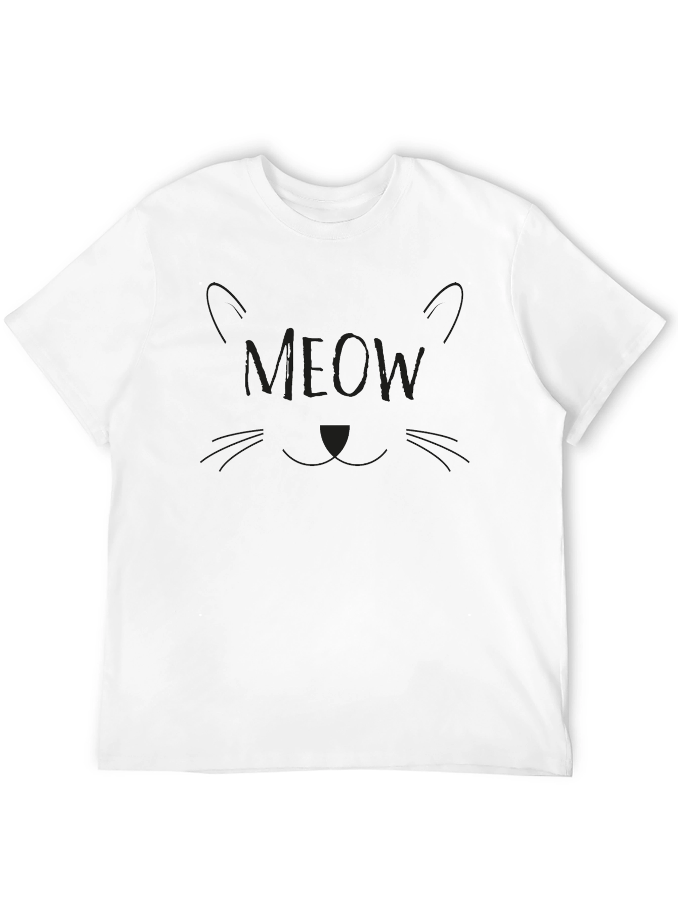 Black Meow Cat T-Shirt for Men