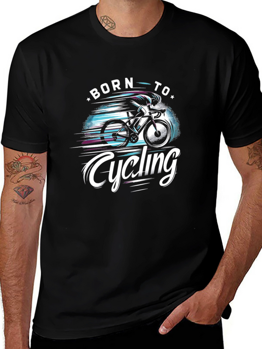 Born to Cycling Black Graphic Tee