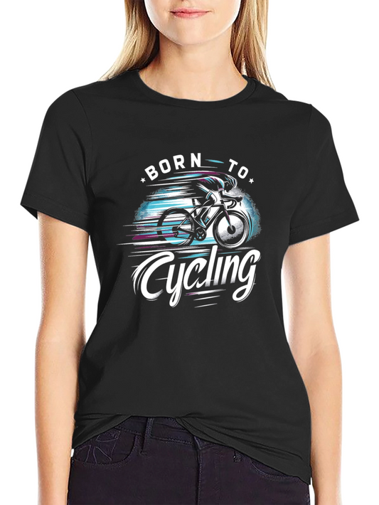Born to Cycling Black Graphic Tee