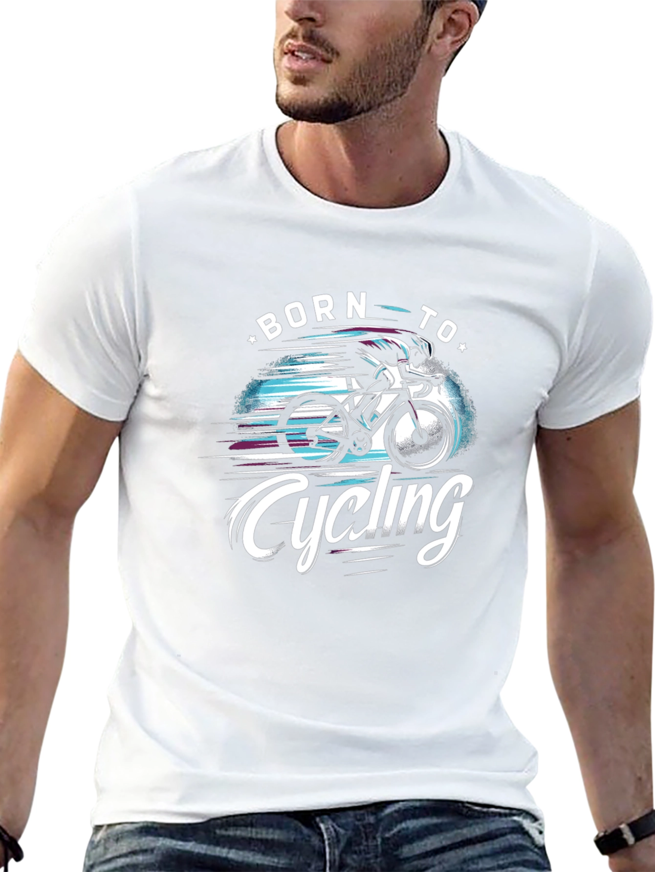 Born to Cycling Black Graphic Tee