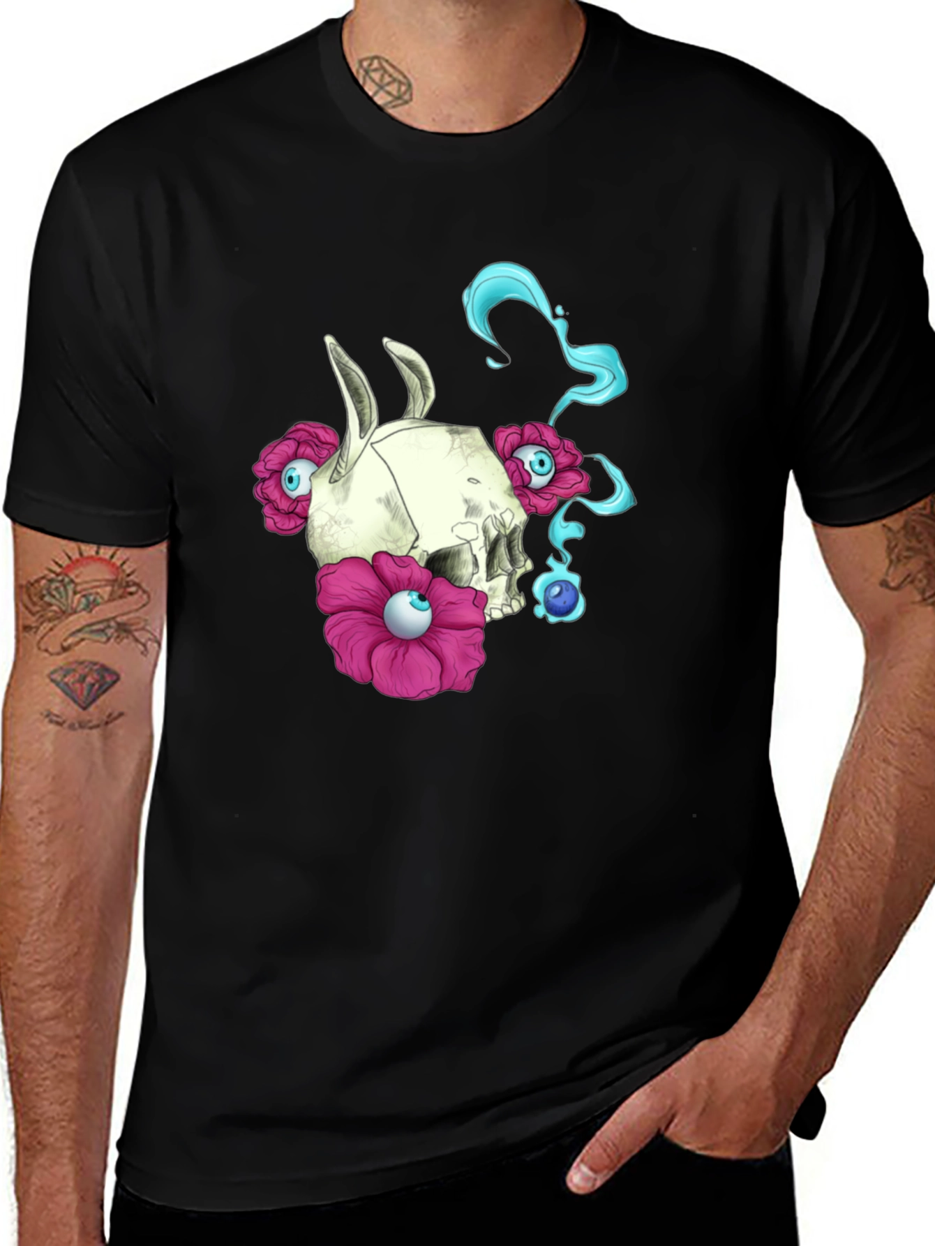 Skull & Flowers Graphic Tee