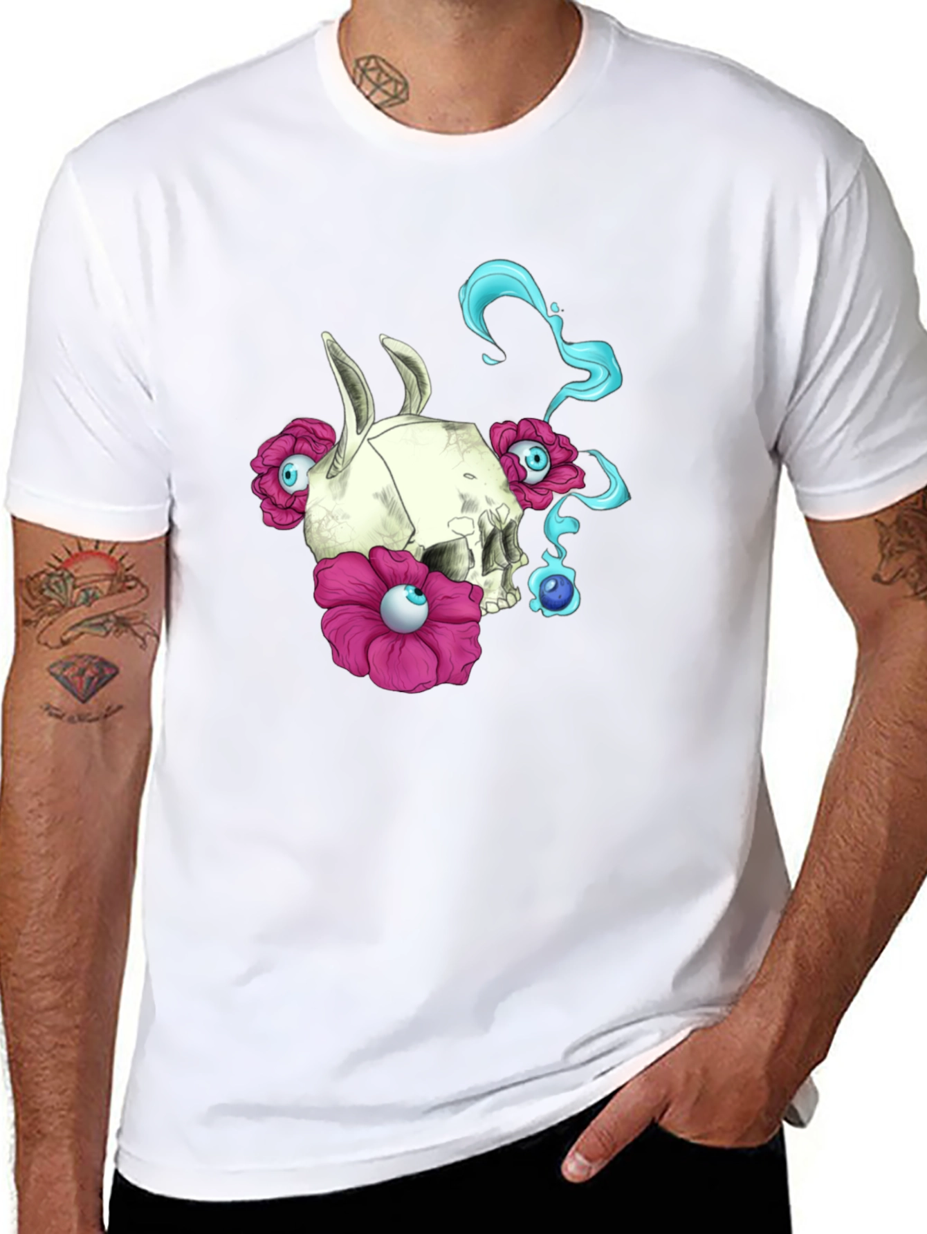 Skull & Flowers Graphic Tee