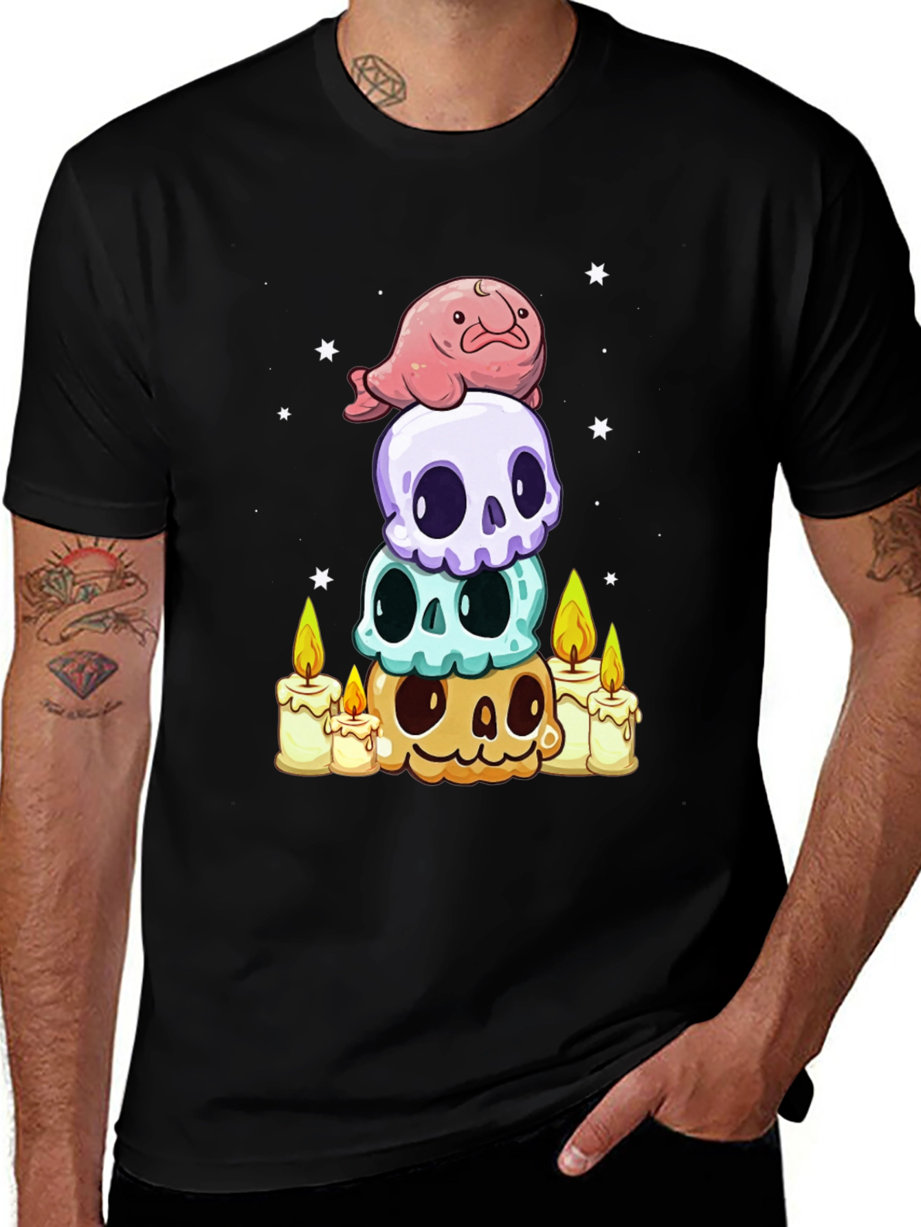 Stacked Skulls & Blobfish T-Shirt
