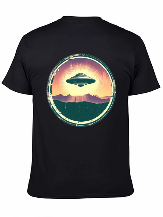 UFO Sunset Graphic Tee - Vintage Alien T-Shirt