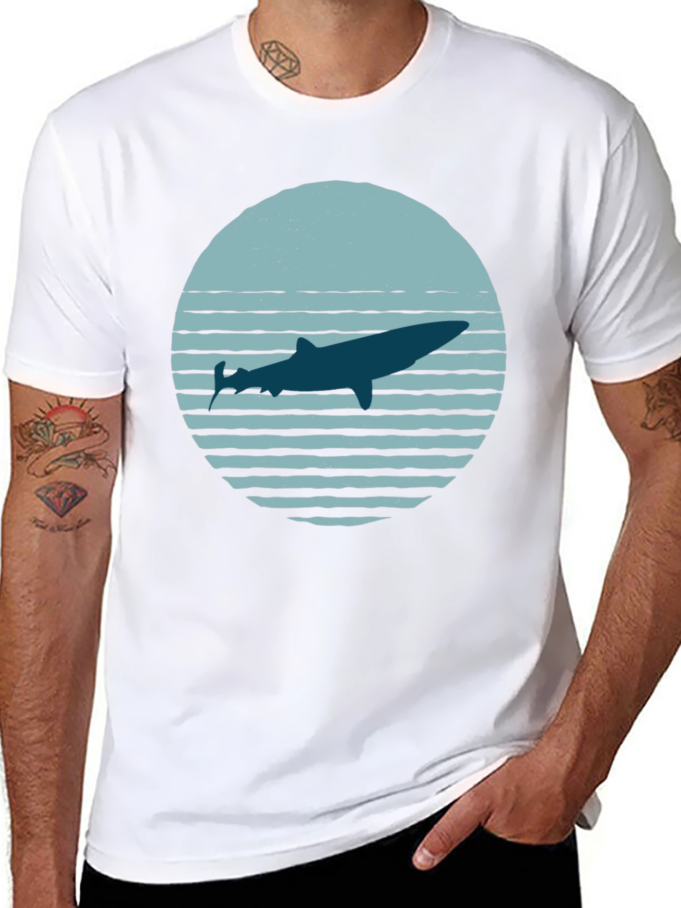 Whale Graphic Tee - Retro Style