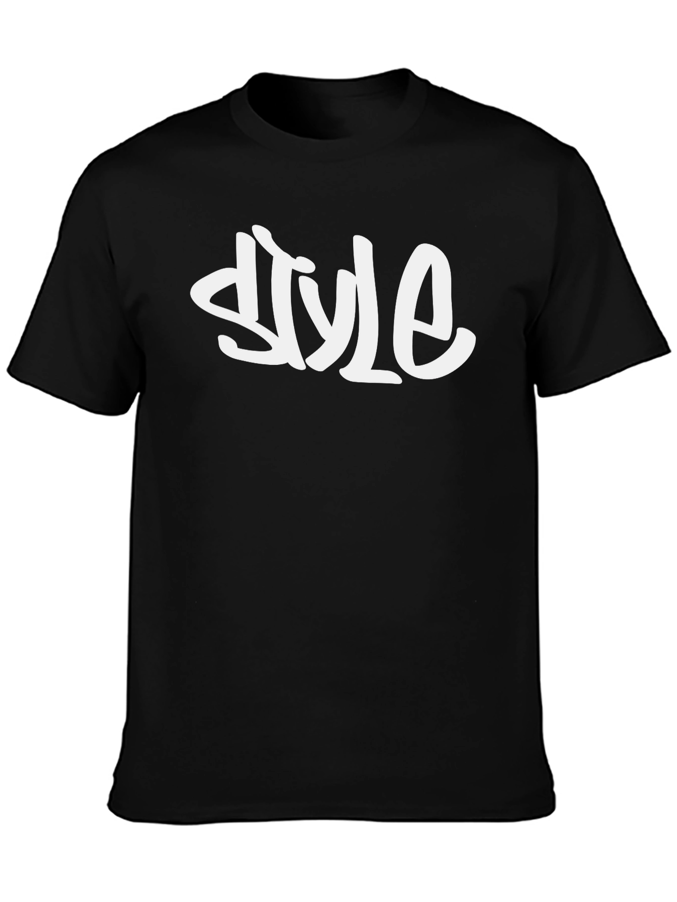 Bold Style Graphic Tee - Black Cotton
