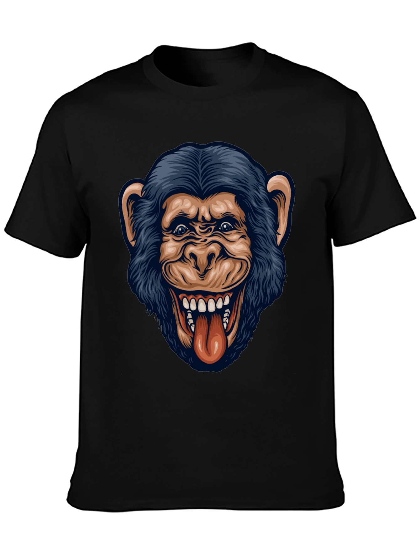 Funny Monkey Graphic Black T-Shirt