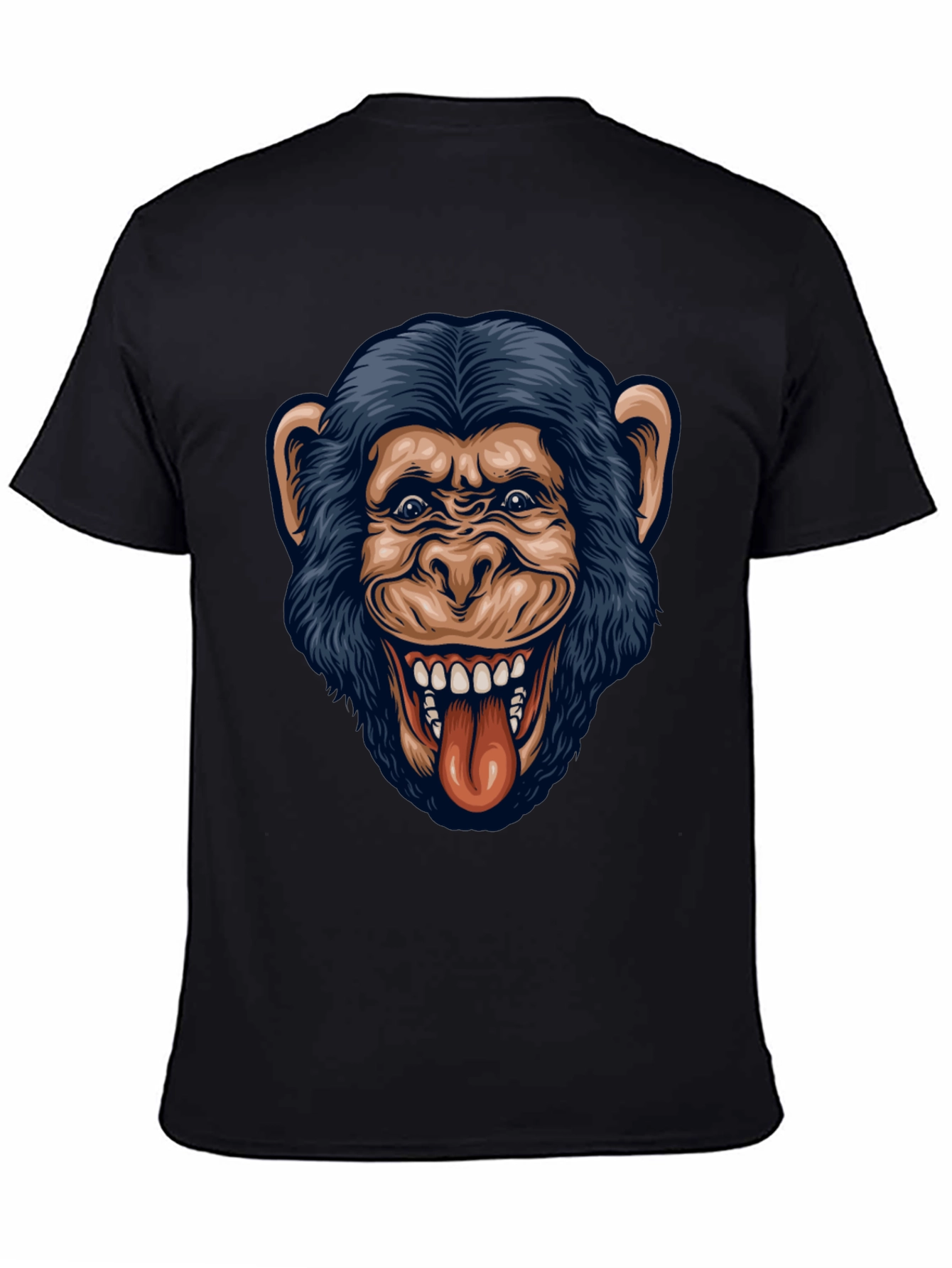 Funny Monkey Graphic Black T-Shirt