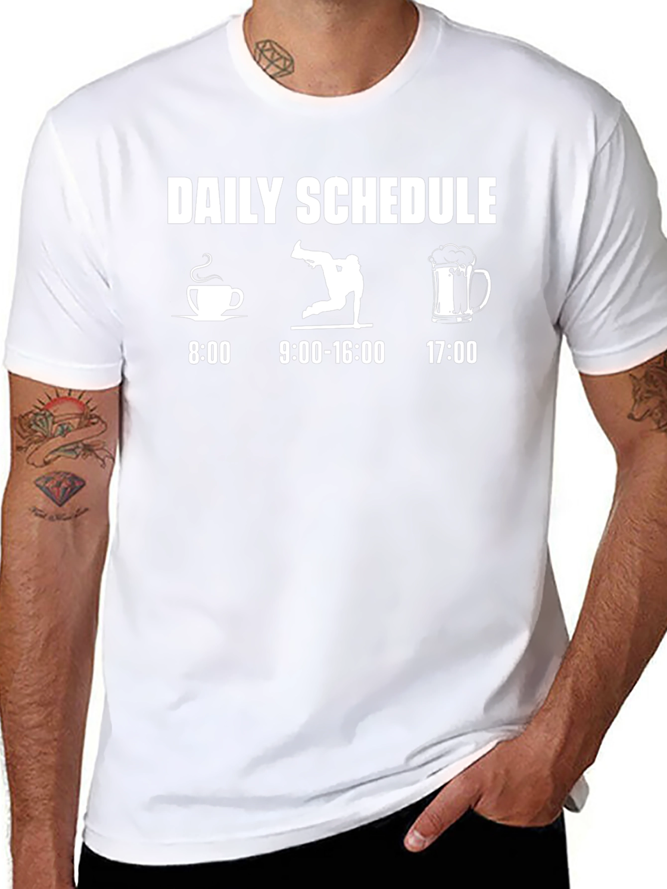 Daily Schedule T-Shirt: Coffee Breakdance Beer