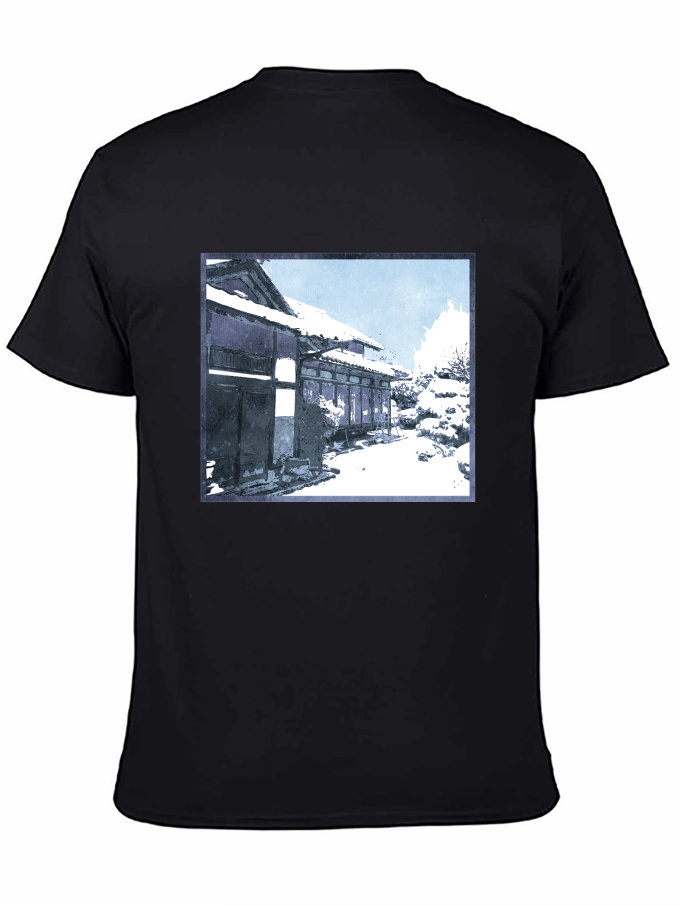 Winter Scene Graphic Tee - Black