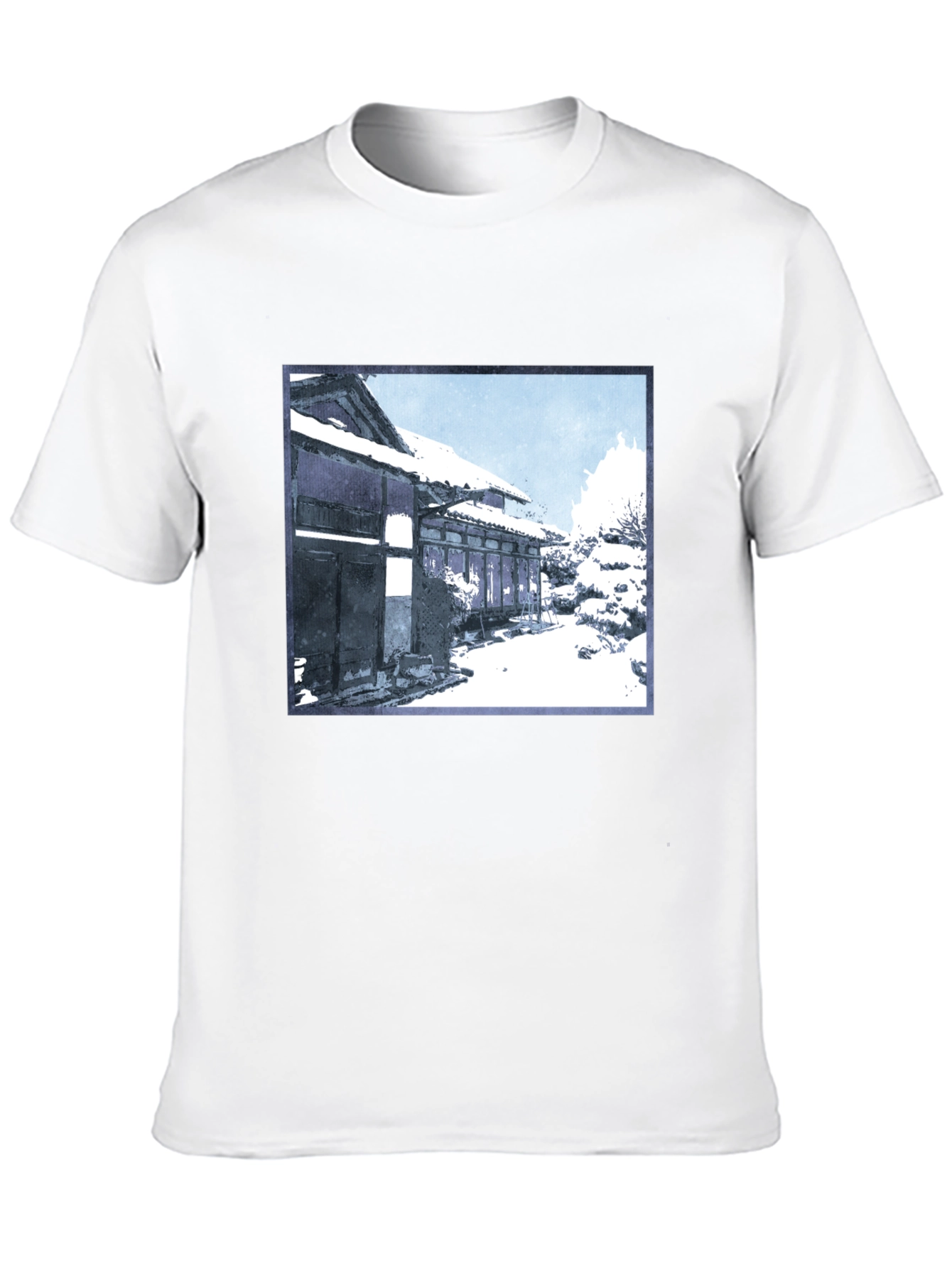 Winter Scene Graphic Tee - Black