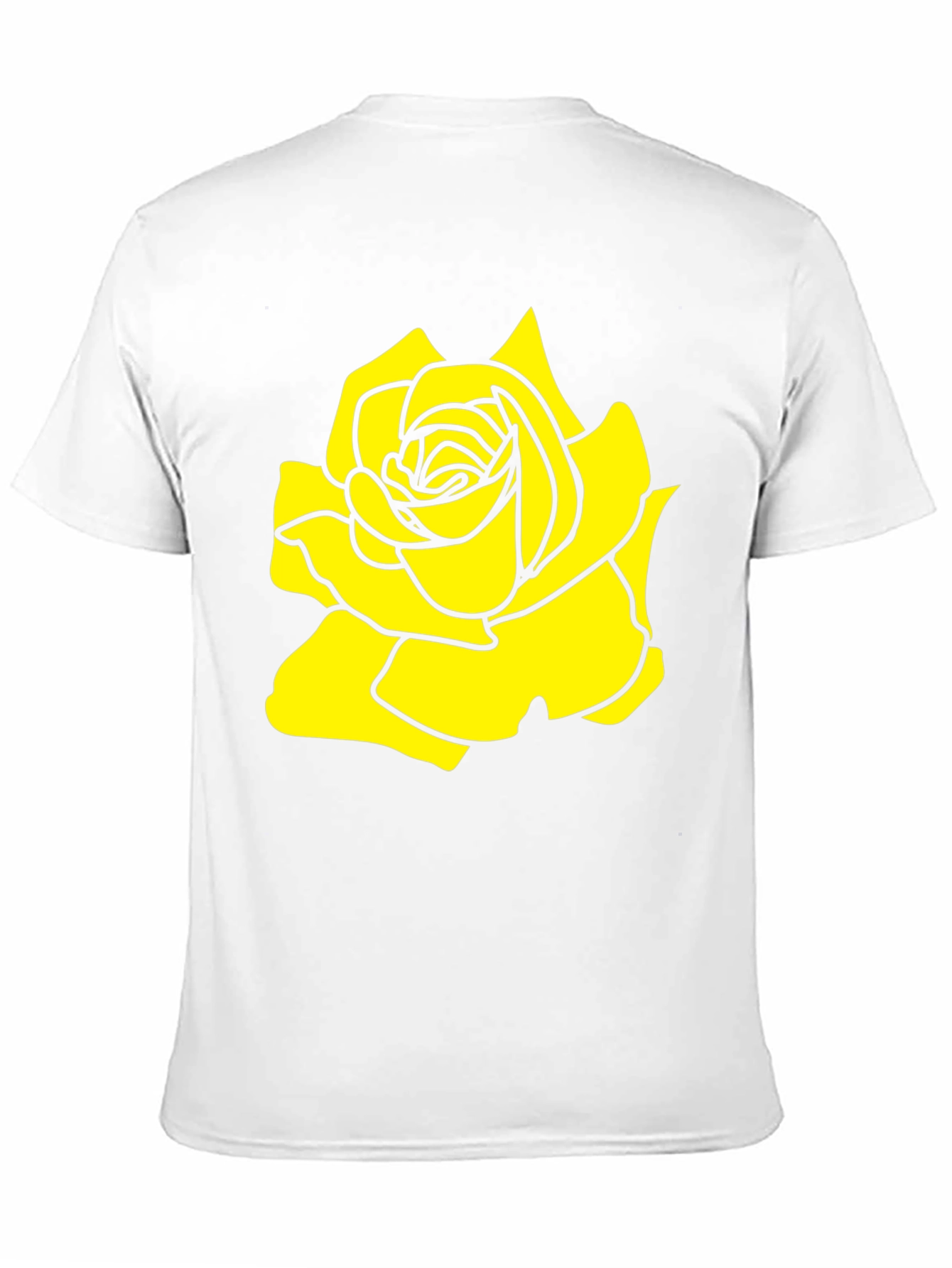 Black T-Shirt with Yellow Rose Graphic