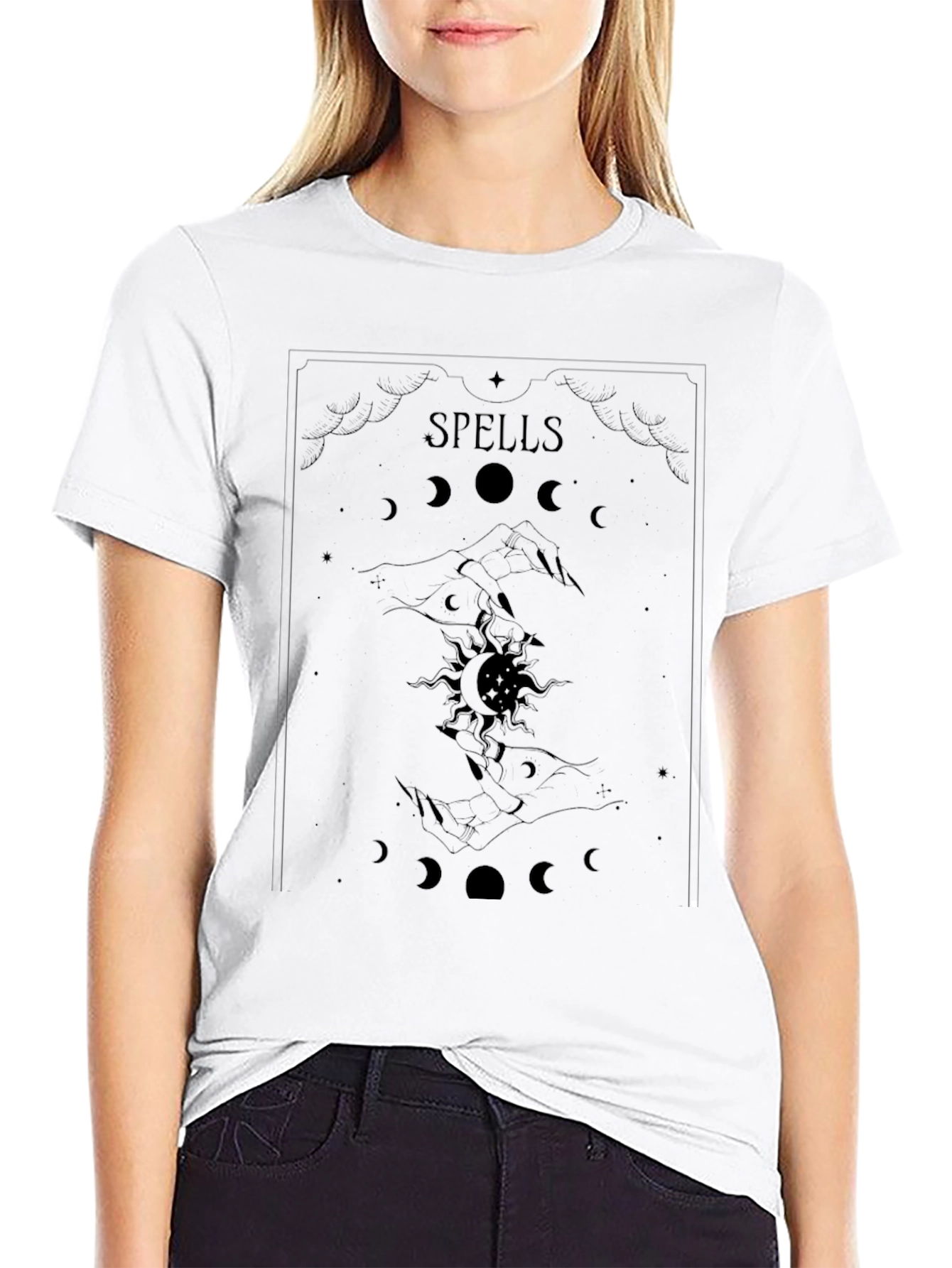 Mystic Spells Graphic Tee - Witchy Black T-Shirt