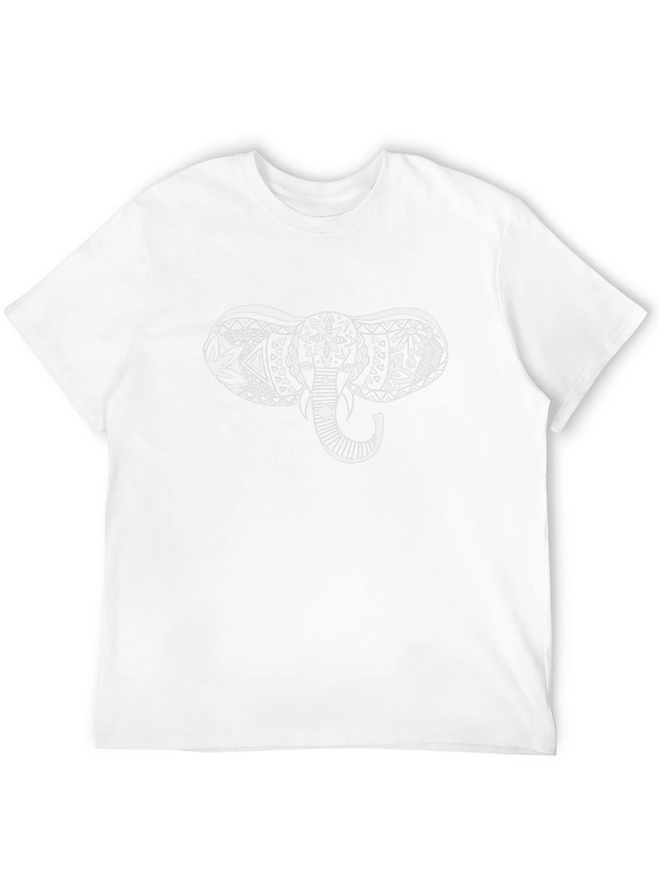 Elephant Art Graphic Tee - Mens Black Cotton Shirt