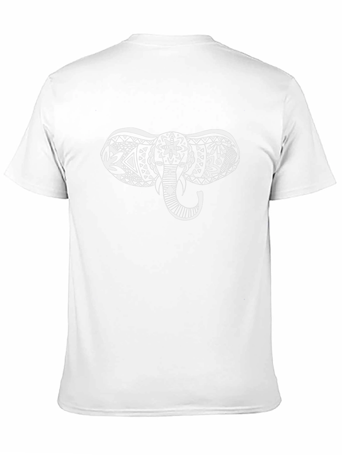 Elephant Art Graphic Tee - Mens Black Cotton Shirt