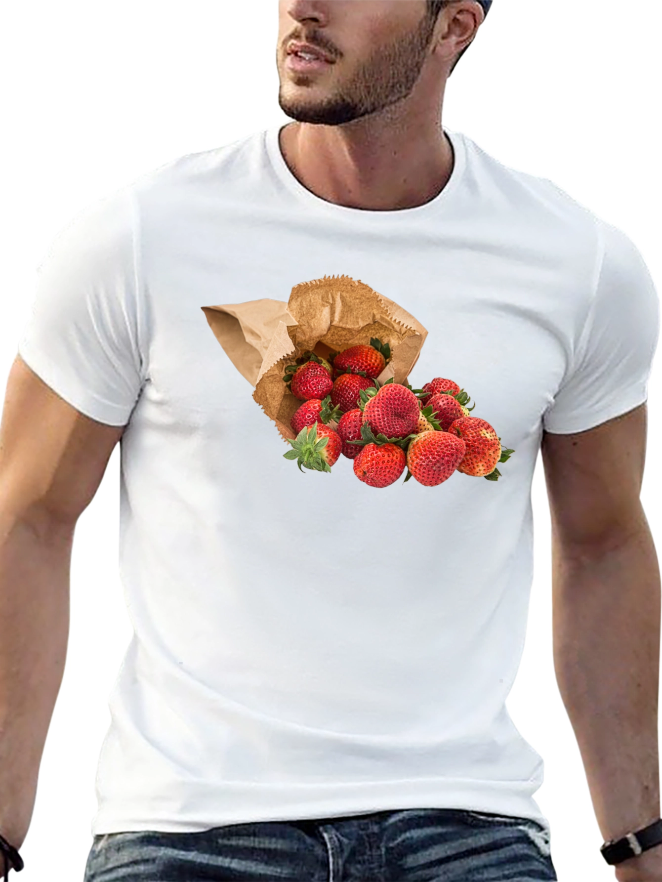 Strawberry Print T-Shirt - Fresh Fruit Tee