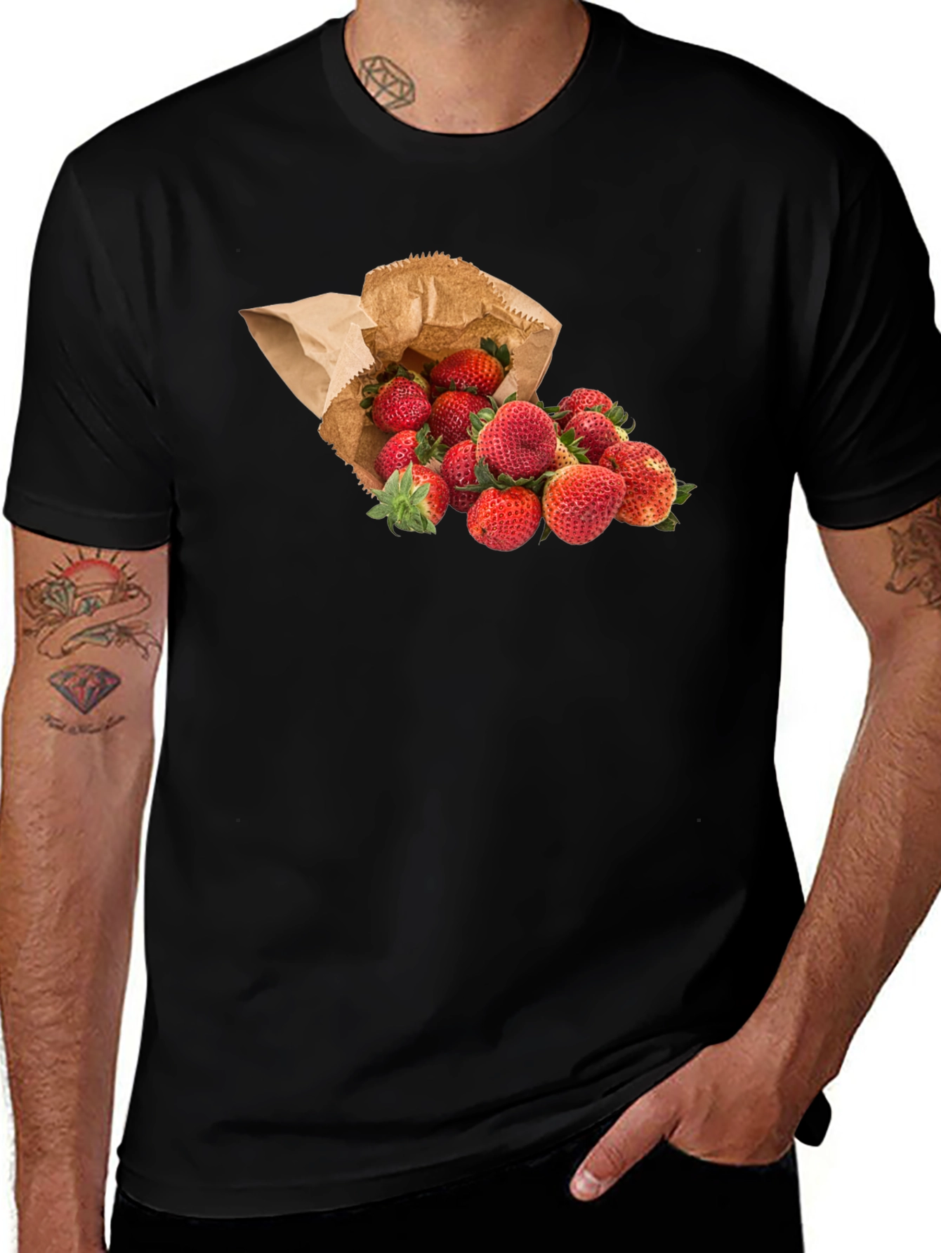 Strawberry Print T-Shirt - Fresh Fruit Tee