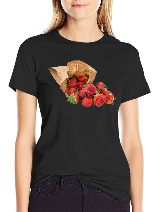 Strawberry Print T-Shirt - Fresh Fruit Tee