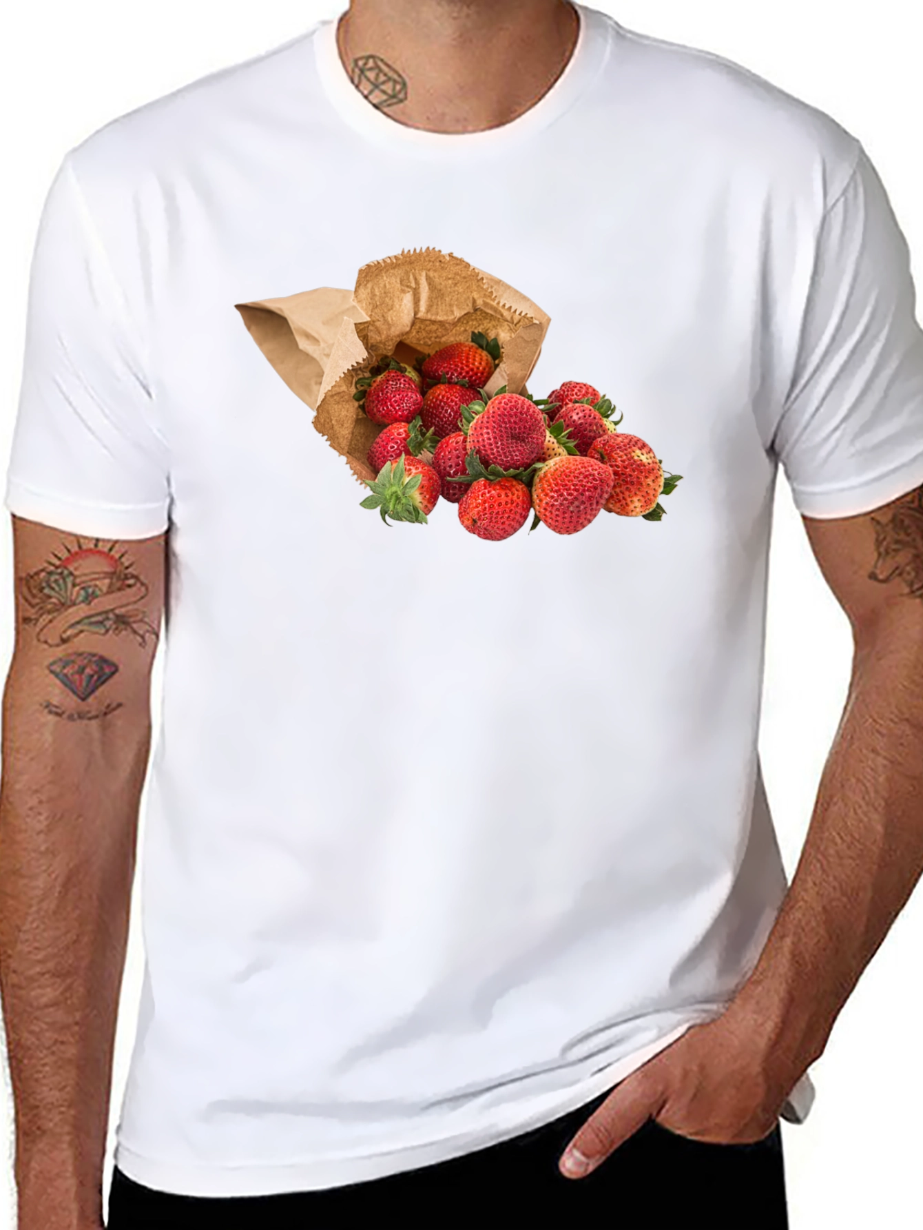 Strawberry Print T-Shirt - Fresh Fruit Tee