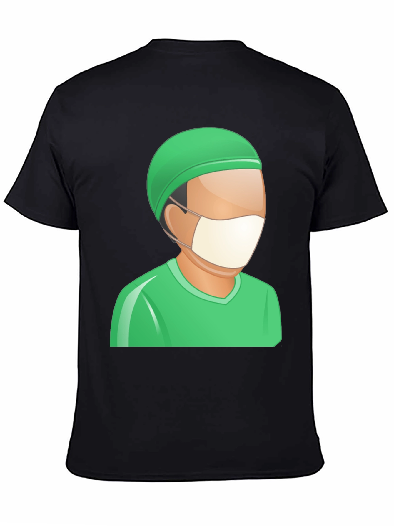 Doctor Cartoon Graphic Tee - Black Cotton T-Shirt