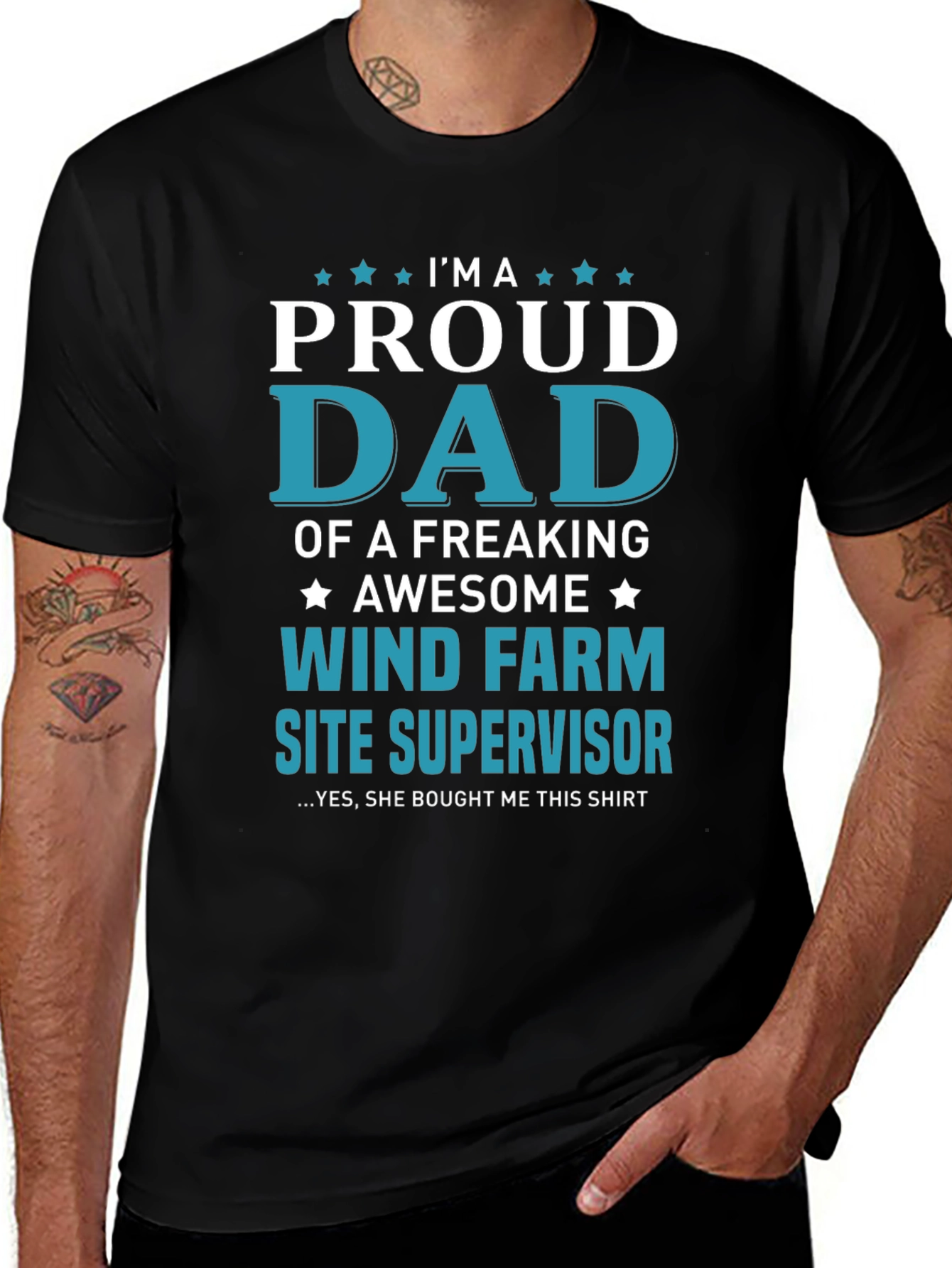 Proud Dad Wind Farm Site Supervisor T-Shirt