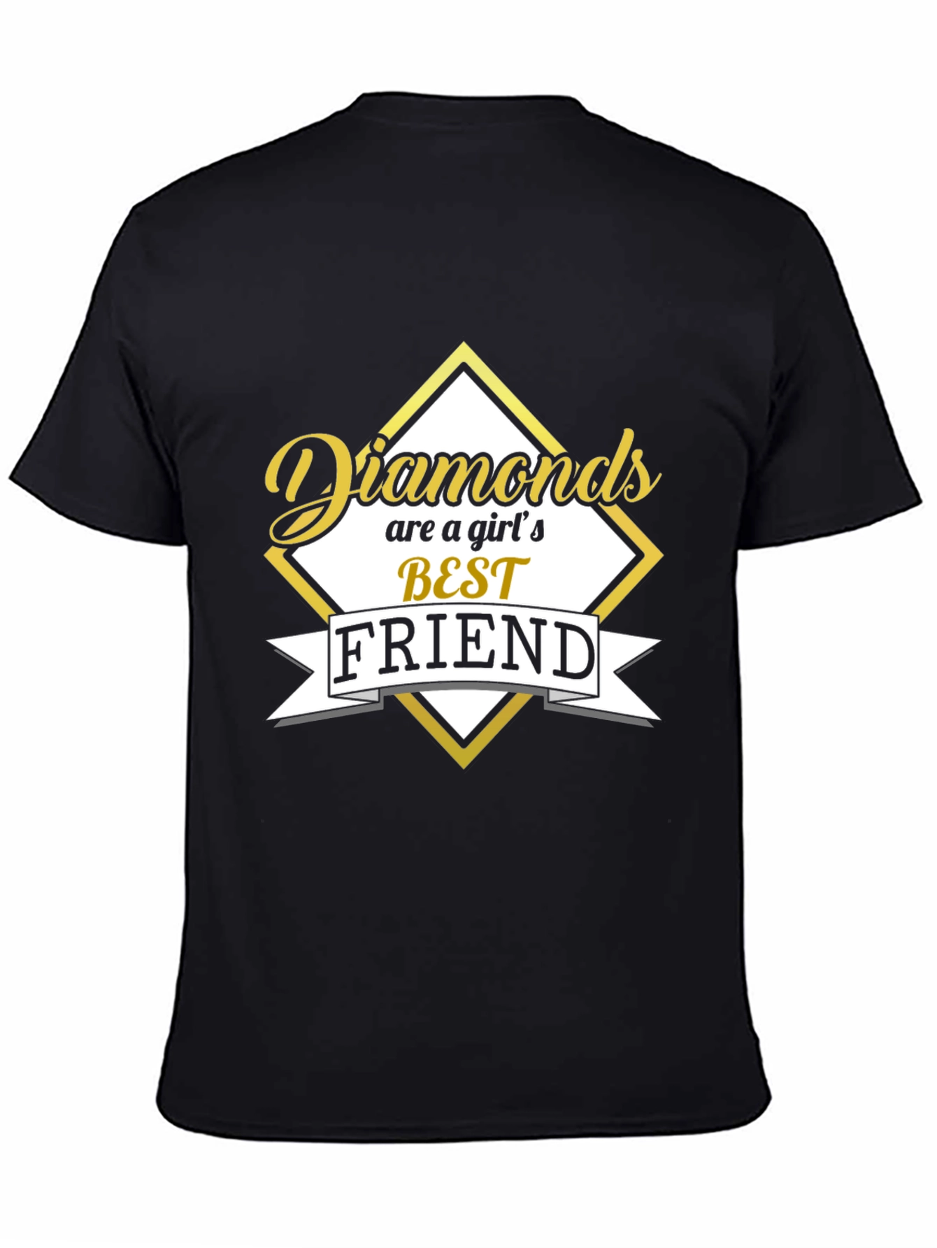 Diamonds Are a Girls Best Friend Black Graphic Tee