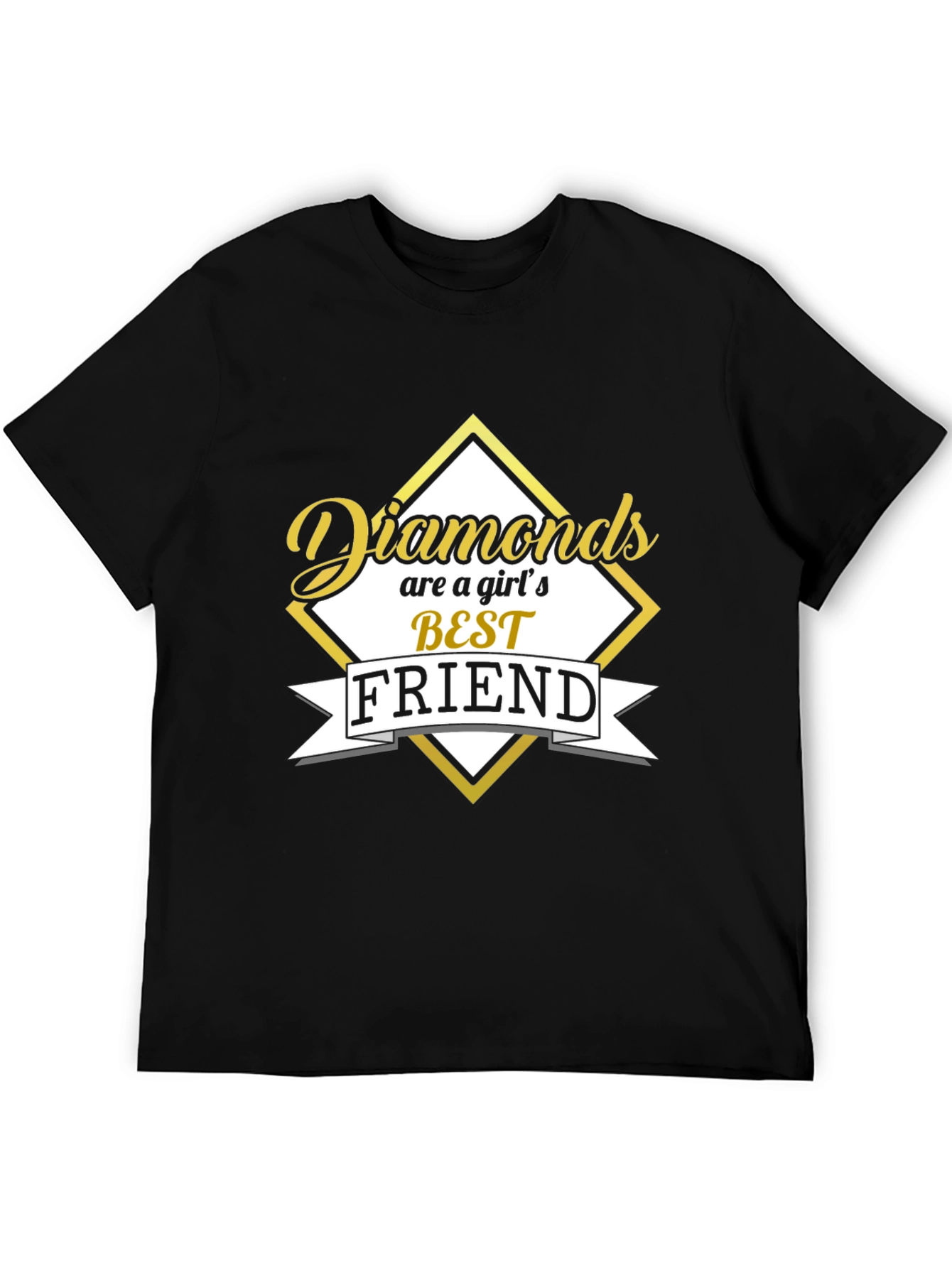 Diamonds Are a Girls Best Friend Black Graphic Tee