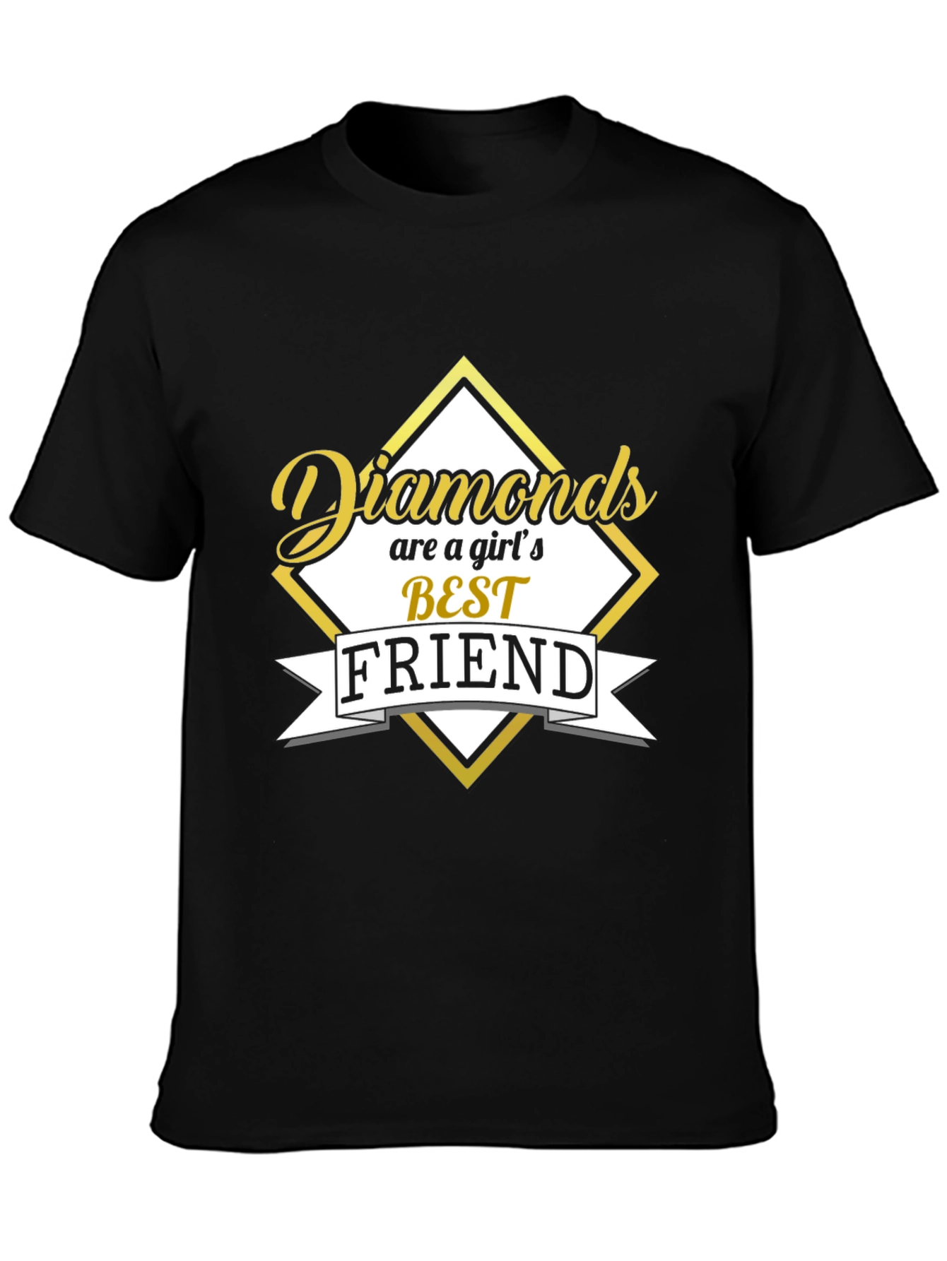 Diamonds Are a Girls Best Friend Black Graphic Tee