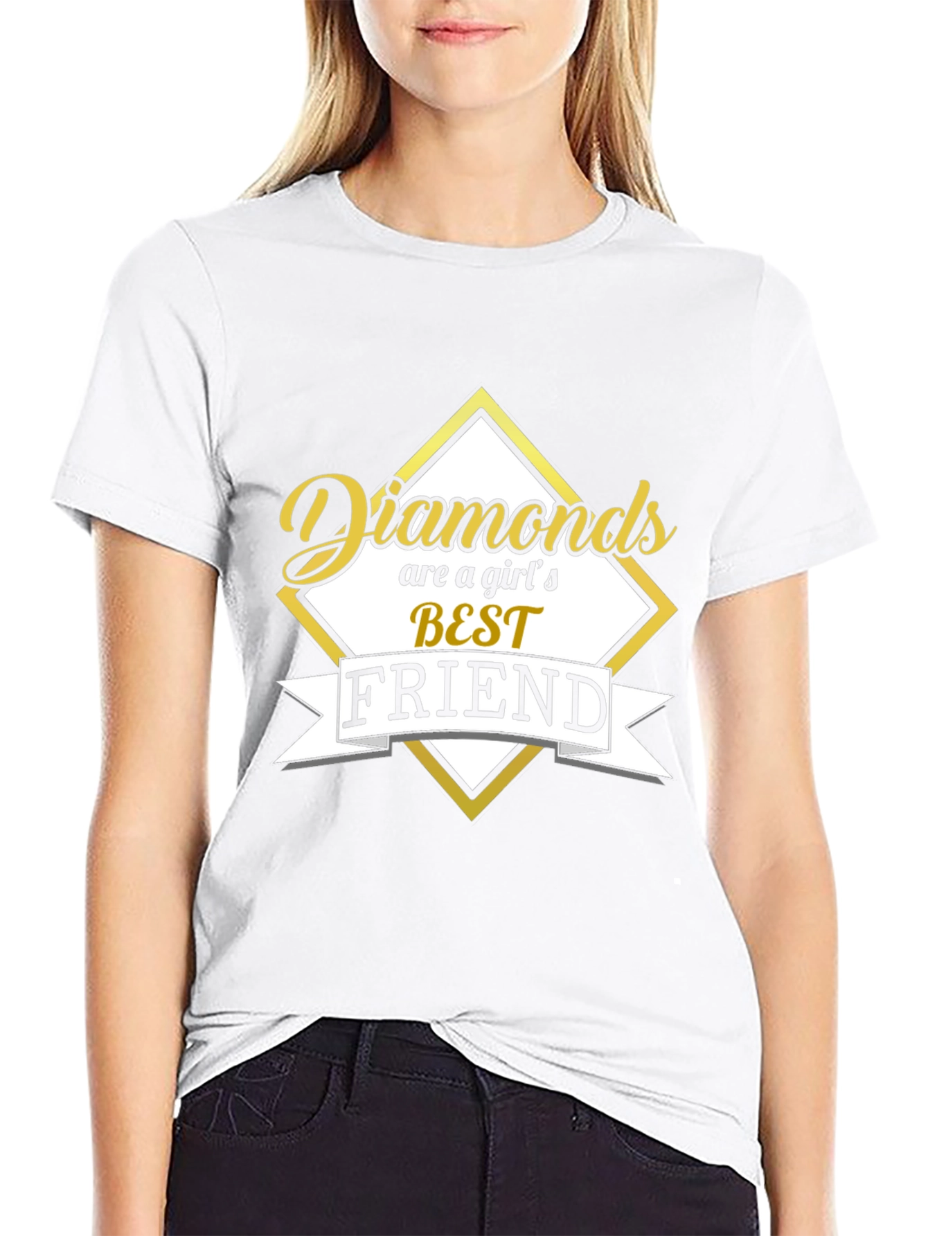 Diamonds Are a Girls Best Friend Black Graphic Tee