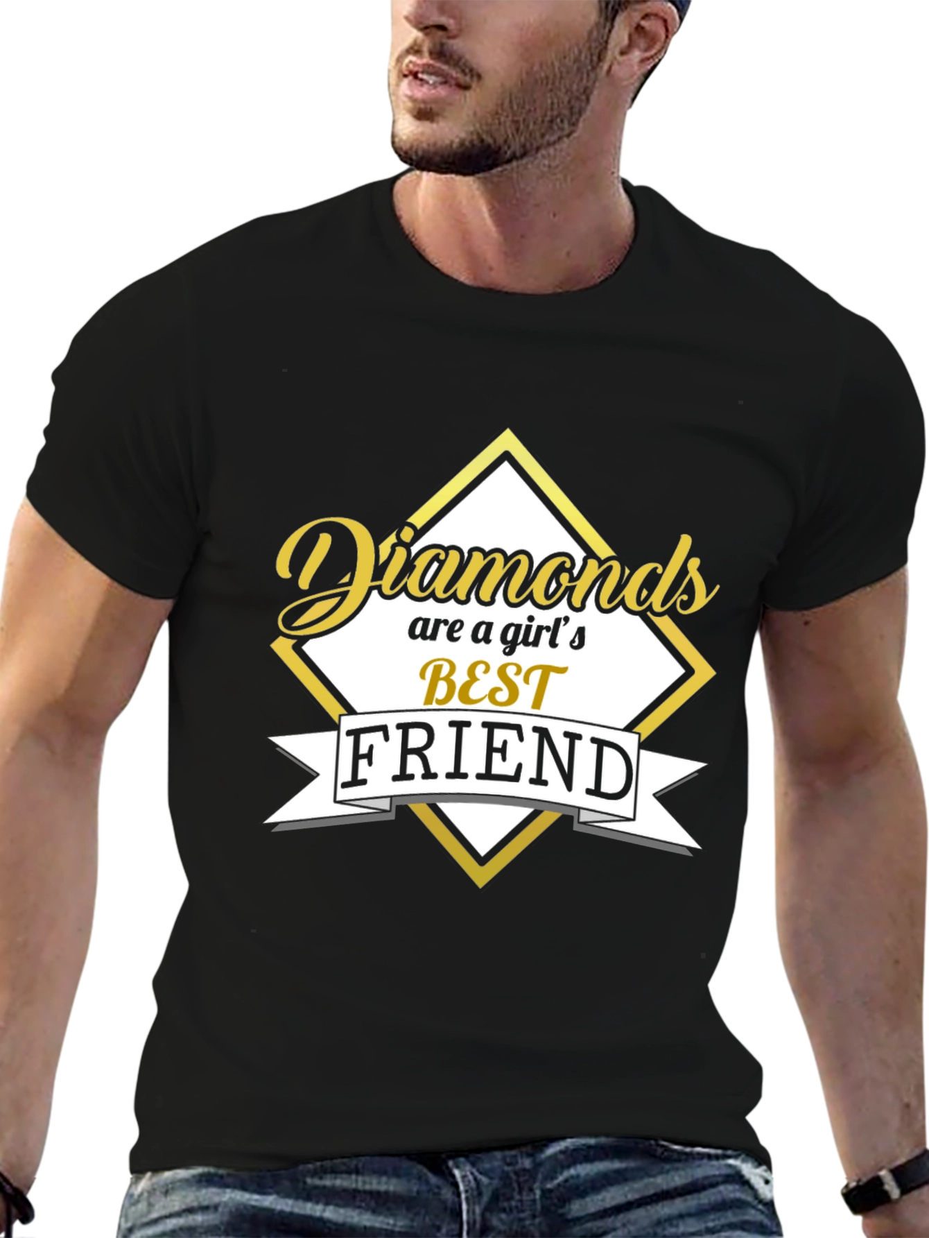 Diamonds Are a Girls Best Friend Black Graphic Tee
