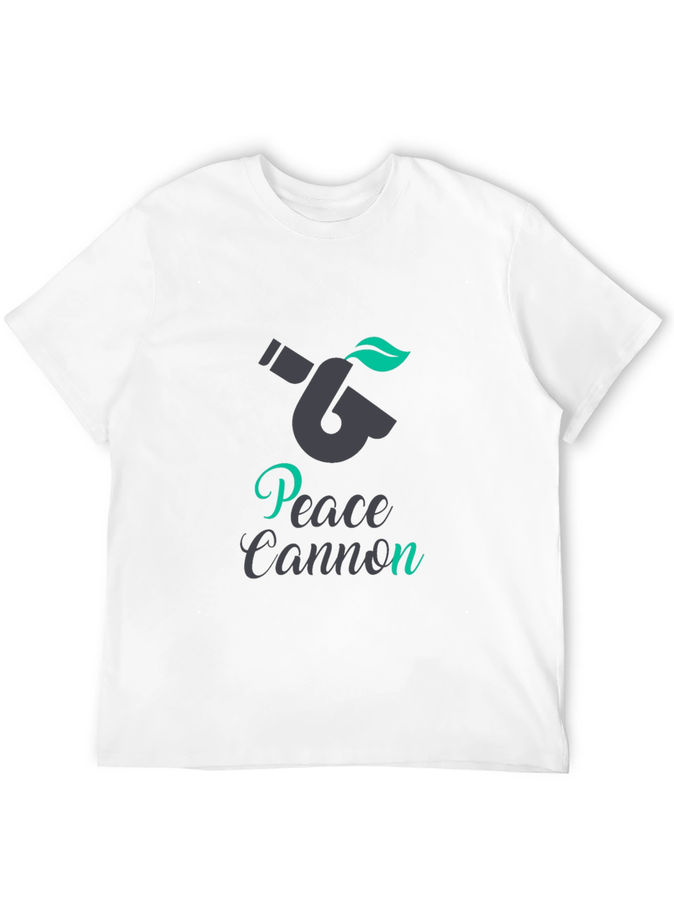 Peace Cannon Graphic Tee - Black Crew Neck T-Shirt