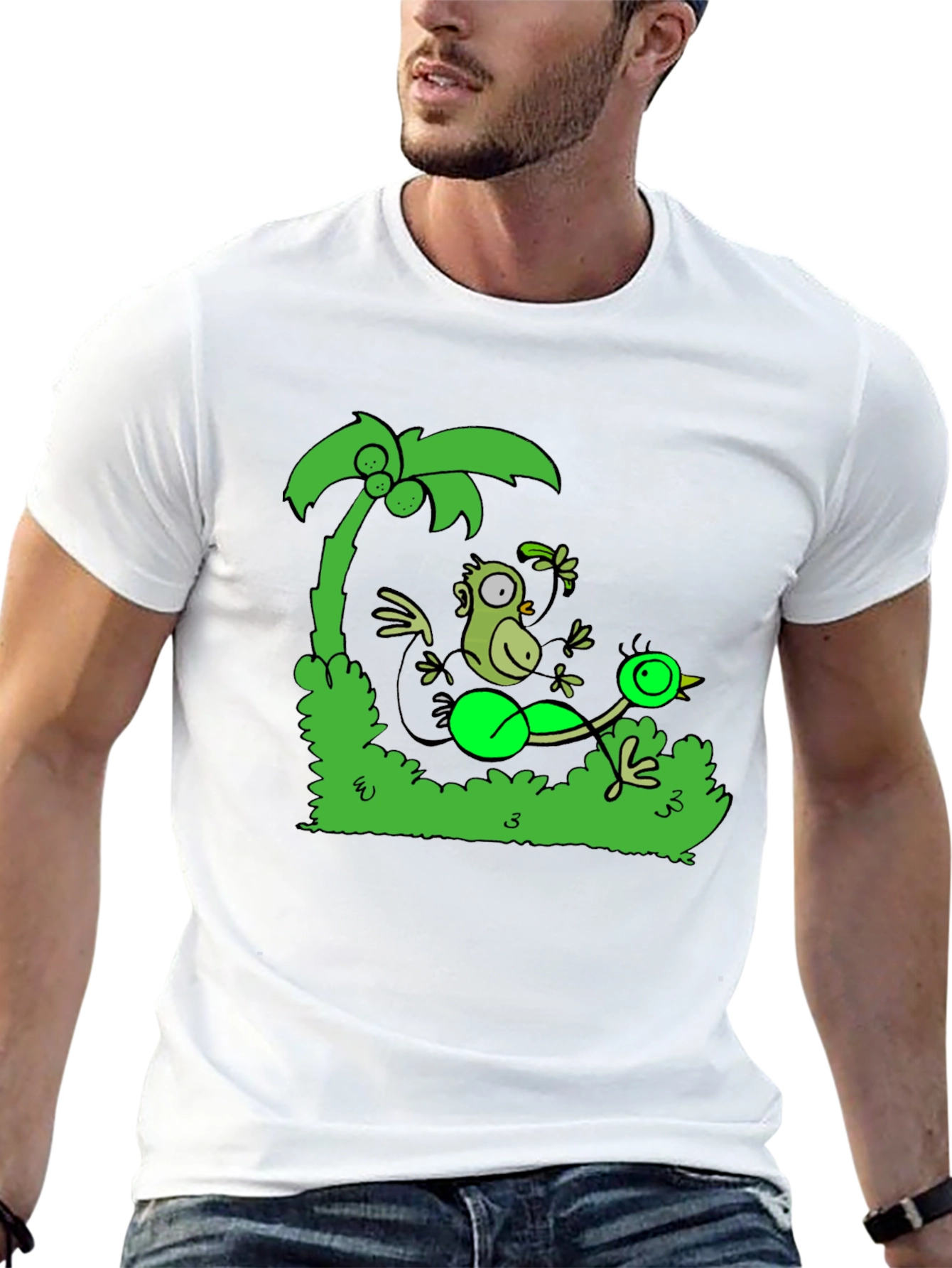 Funny Monkey and Bird T-Shirt