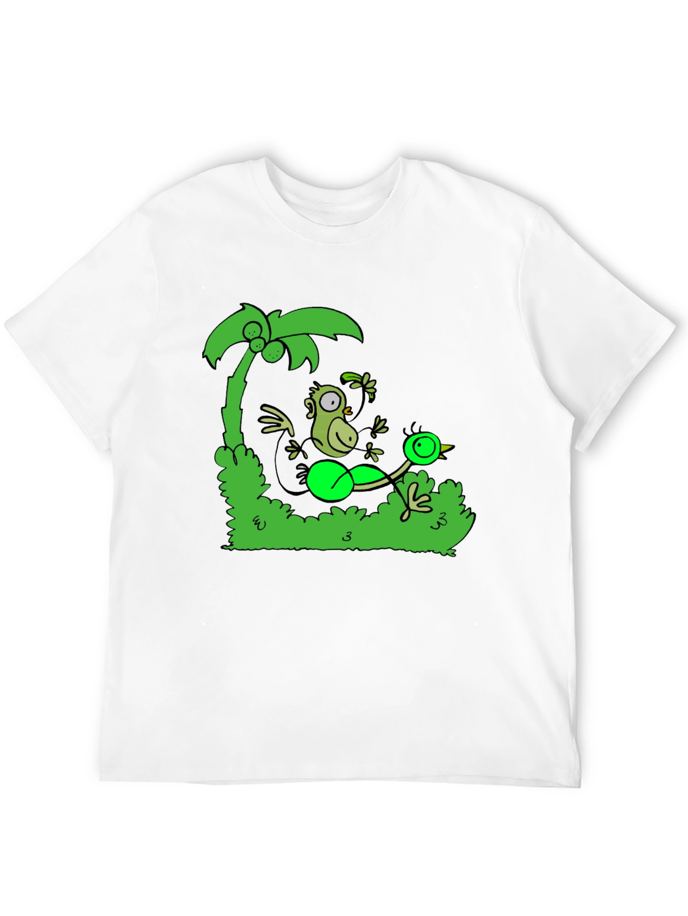 Funny Monkey and Bird T-Shirt