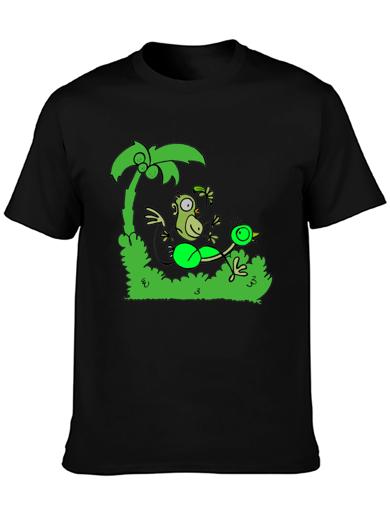 Funny Monkey and Bird T-Shirt