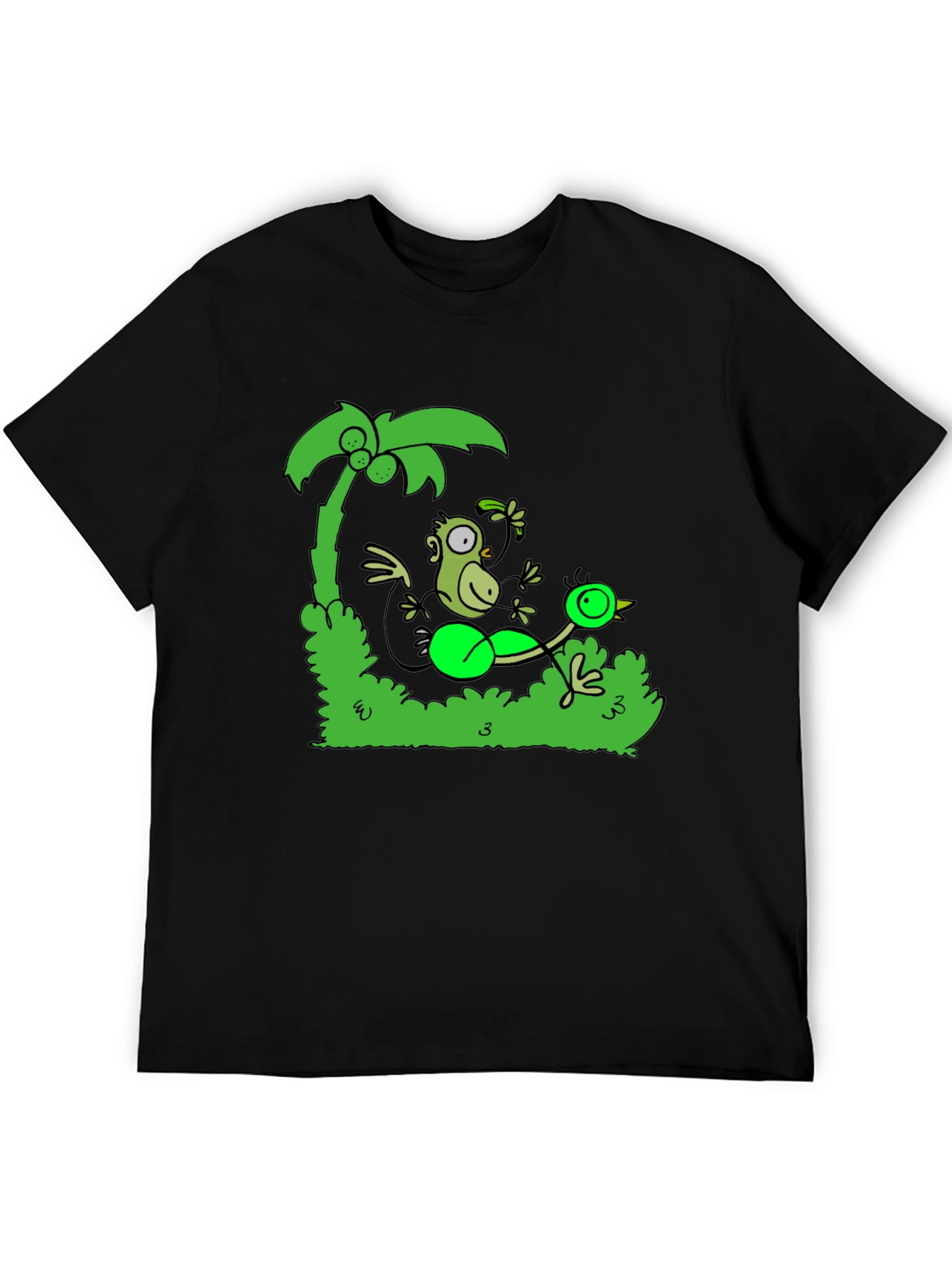Funny Monkey and Bird T-Shirt