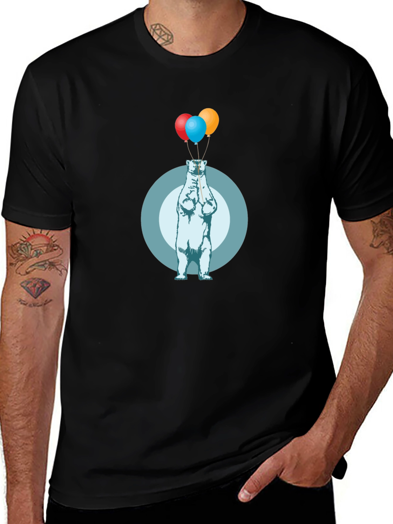 Polar Bear Balloons Graphic T-Shirt