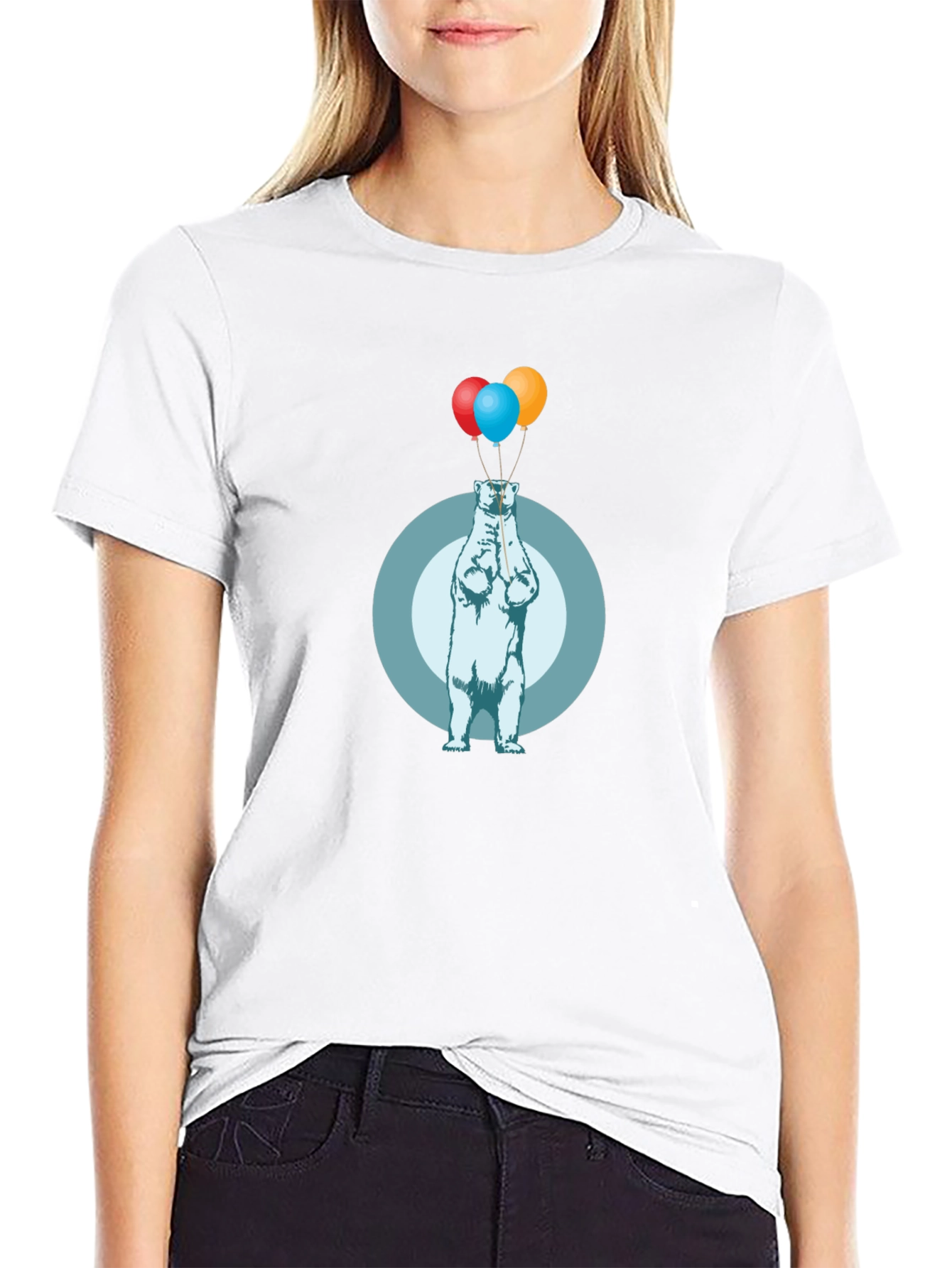Polar Bear Balloons Graphic T-Shirt