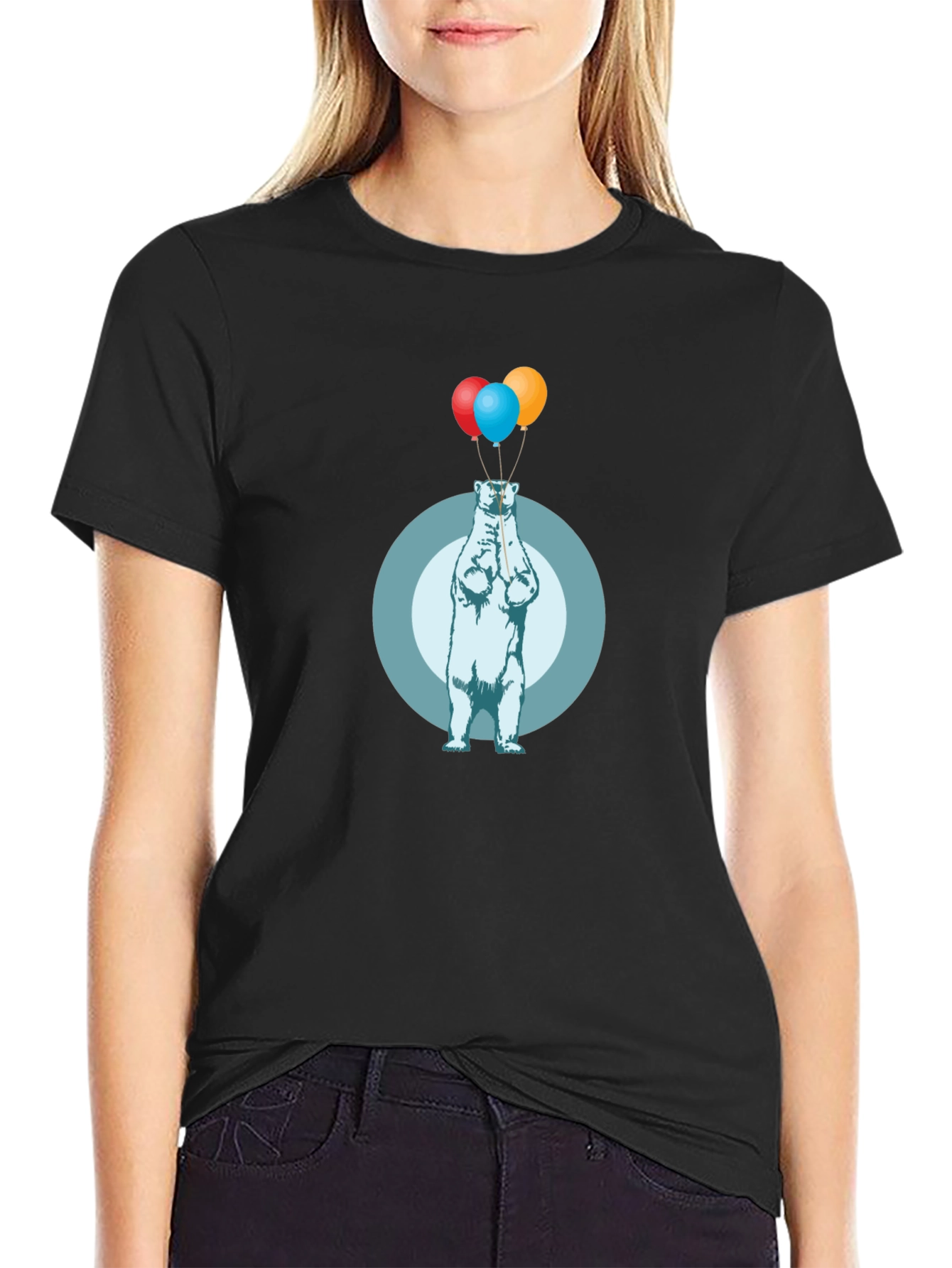 Polar Bear Balloons Graphic T-Shirt