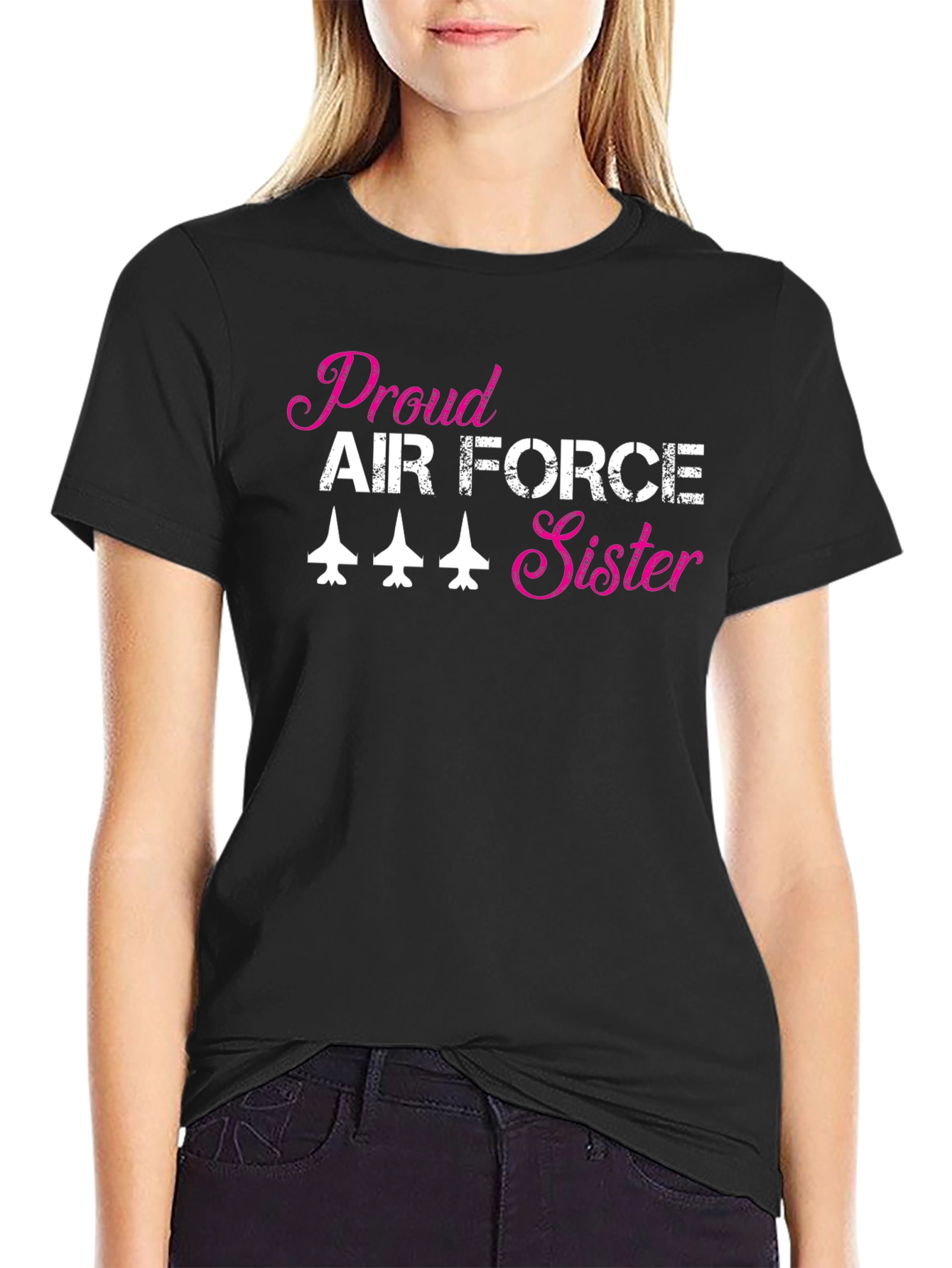 Proud Air Force Sister Graphic T-Shirt