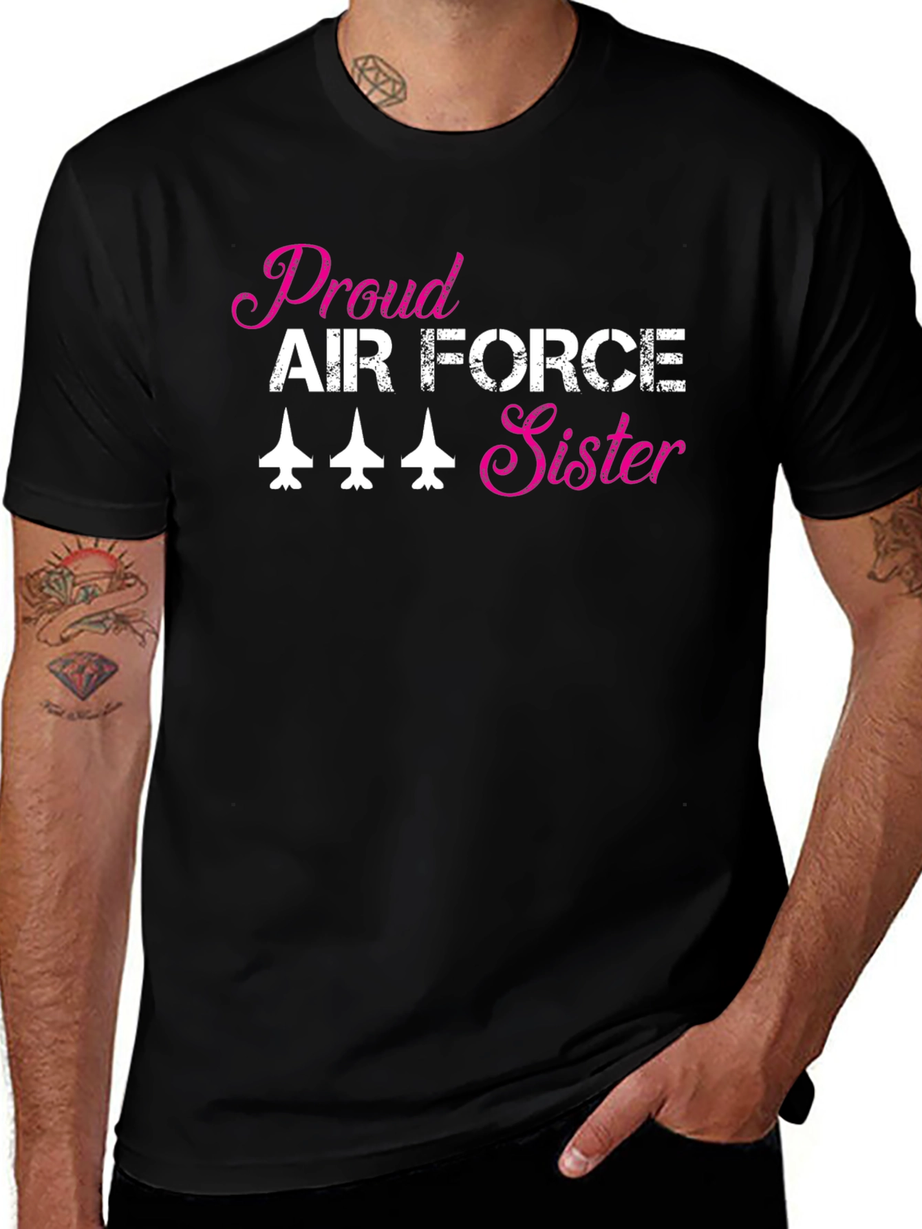 Proud Air Force Sister Graphic T-Shirt