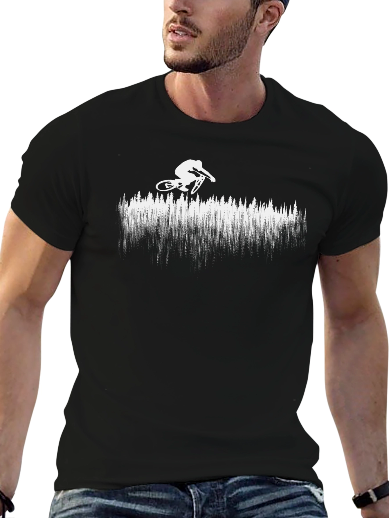 Mountain Biker Graphic T-Shirt - Black