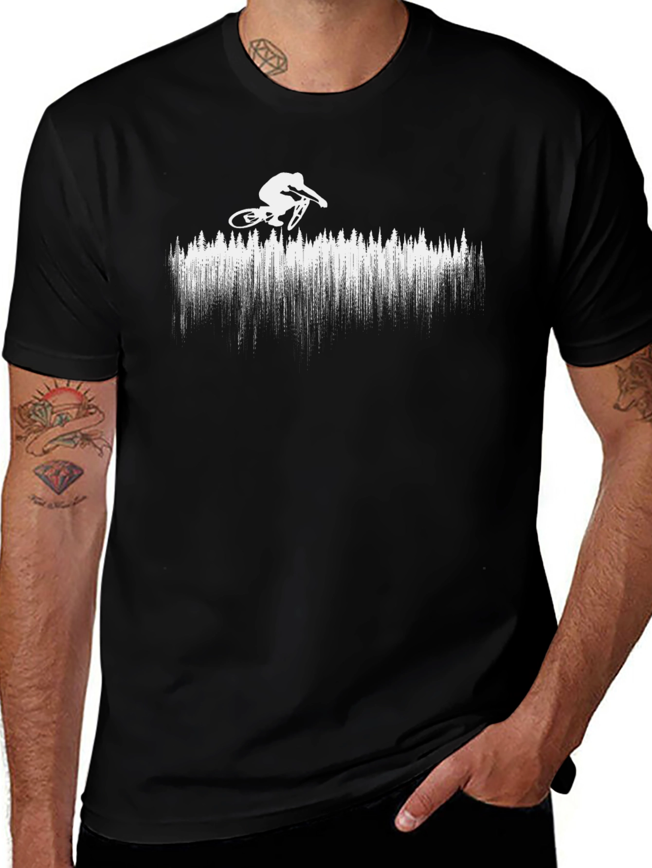Mountain Biker Graphic T-Shirt - Black